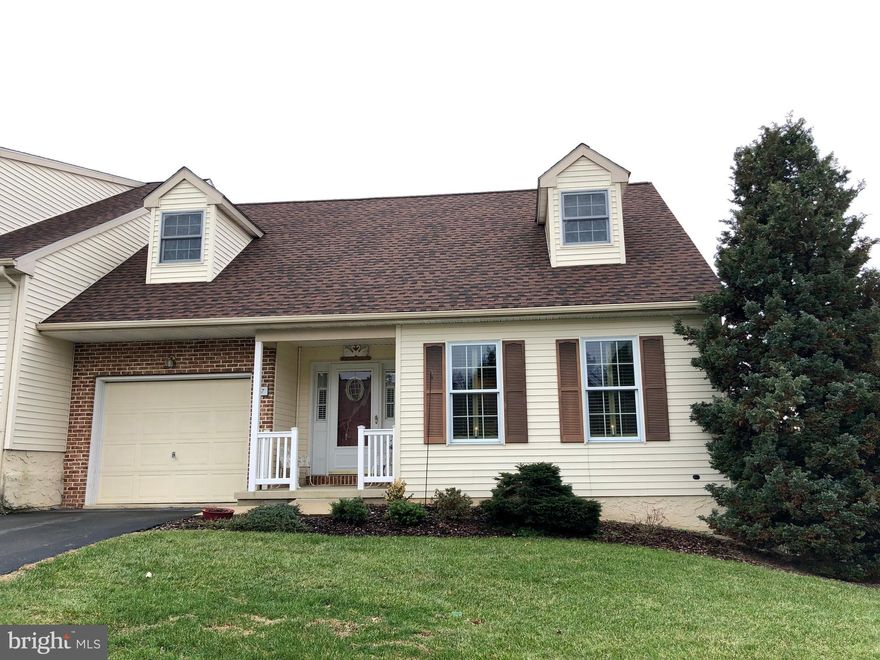 Lovely end-unit cape cod in Manor Oaks offering 1st floor master suite with walk-in closet. Inviting open floor plan between kitchen/dining/living room. 2 nice size bedrooms upstairs along with full bath and some attic storage. New roof in Oct. 2014. Very large unfinished basement with extremely high ceilings, has a lot of potential for extra finished space while still having plenty of room for storage. USDA eligible.