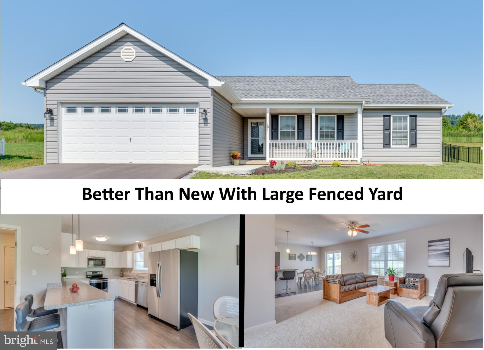 Why wait to build when this nearly new home is ready now! This beautiful, well-maintained home was build in 2018 and "better than new" with large fenced backyard, custom blinds, upgraded stainless appliances PLUS washer and dryer! Other upgrades and special features include: two foot extension in fully insulated garage, custom paint and lighting, 32 inch overhang along back of home, huge kitchen with tons of cabinets, open floor plan with large rooms, storm door, covered front porch with concrete sidewalk, ceiling fans .and the list goes on. Home is located in the highly desirable neighborhood of Pebble Ridge close to I-81, schools, shopping, restaurants and hospital. You will love Pebble Ridge with beautiful Ridgeline views. If you are looking for a new home and don't want to wait, this is the one for you.