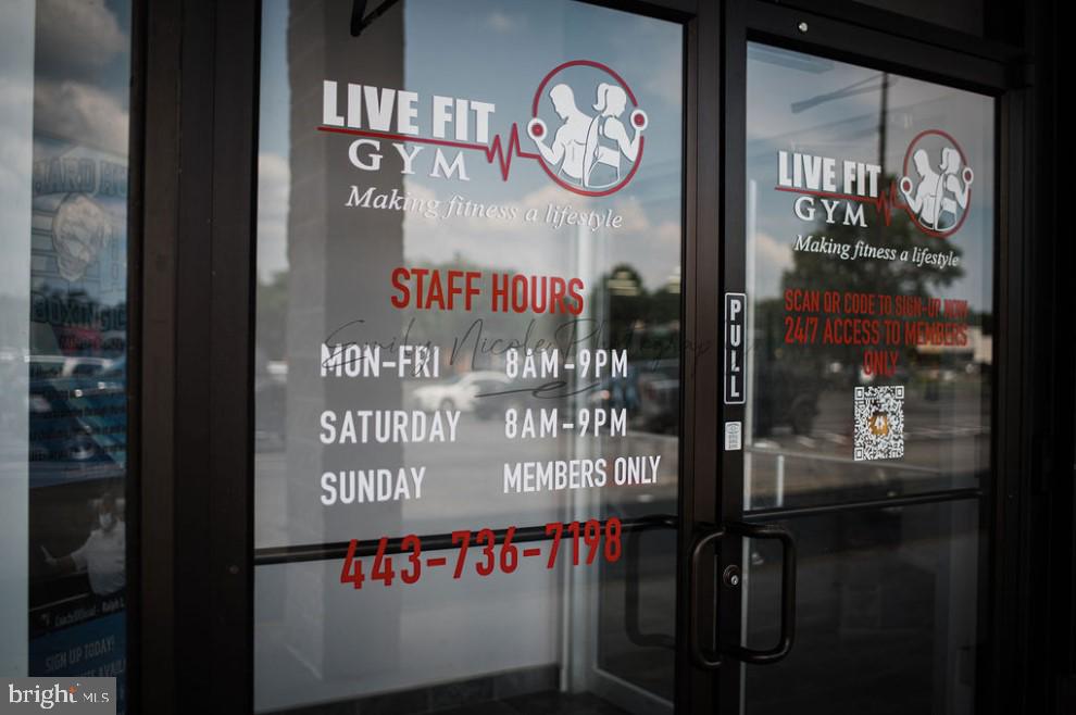 This listing is for the sale of the Live Fit Gym business, only. Business sale is not subject to lease with Twilley Center, however, there is opportunity for the Buyer of the business to negotiate lease terms upon purchase. This is a unique opportunity to purchase an established business with great potential for growth! The sale includes all furniture, fixtures, and equipment (FF&E) currently owned by the business. Additional information available upon request.