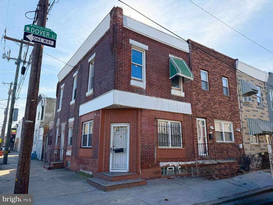 Location, Location, Location!! HOT & FANTASTIC opportunity! Welcome to this nice & large CORNER End-Unit Property located in the HOT LOCATION part of Grays Ferry section of South Philadelphia! This property is located only a few blocks away from the Grays Ferry Shopping Center! Take advantage of this opportunity before it's gone! This Property has 3 Bedrooms, 1 Full Bathroom, Enclosed Backyard Patio! This property has plenty of natural lights to help save on energy! Enter into a spacious open floor plan living room with laminate floors extending all the way through to the nice size dining room! There is a very spacious eat-in Kitchen! Upstairs features 3 good sized bedrooms with closets in every bedroom! All of 2nd floor also have laminate floors throughout! Main Hallway Full Bathroom on 2nd floor is spacious & has tile floors, tile shower walls, single vanity, toilet & shower tub! Basement is unfinished, but clean & spacious. Enough space to convert into a room or family room! Basement has Washer/Dryer Hookups only! This corner property can be entered through the front door or the side door. It used to have a cellar door on the sidewalk at the side of the property with stairs to enter into the basement level as well. The cellar door steps still exist at the basement level. There is a newer Central Heating System that was installed in June 2024!!! This property just needs a little TLC! Property is being sold strictly in AS-IS, WHERE-IS Condition. 

Recently SOLD Renovated Homes in the area went for around $305,000 to as high as $485,000 range!!! Rents around this area are about $1,400-1,700/month. Why rent when you can own this house for much less than the rents around the area? Septa bus stops & public transportation are easily accessible in the area! Minutes to Geno's & Pat's Steak, Italian Market, Grays Ferry Shopping Center, grocery store, Supermarkets, Passyunk Square Eateries, Target, Walmart, Ikea, parks, gym, Penns Landing, and many more! Easy access to all major highways! Minutes away from Philadelphia's International Airport, Philadelphia's Auto Mall, Drexel University, Saint Joseph’s University (formerly known as University of the Sciences in Philadelphia), University of Pennsylvania, Center City, Sports Complex, Xfinity Live Entertainment & Penns Landing! PRICED VERY COMPETITIVELY TO SELL!! GREAT for an Investor who wants to do a flip project or renovate & rent out!!! Get an offer in quickly before it's gone! CASH offers preferred. Easy to show!
***Some photos are virtually staged.***