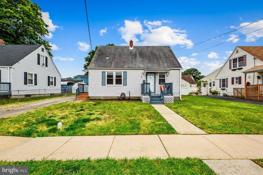 Charming 3 bedroom Cape Cod offering an updated eat-in kitchen with brand new flooring, updated cabinets & appliances,  custom corner cabinet and double window that gives ample natural light, good-sized living room that is very bright and inviting with hardwood flooring, main level bedroom, main level updated full bath with brand new flooring,  sun porch used as office with doors to backyard, ample closet space throughout, 2 bedrooms on the upper level with additional storage in the eaves, updated windows 2017,  updated lighting, cozy front porch, driveway for several cars, spacious fenced backyard with shed for your lawn care items.  New sewer line 2022.  Move-in ready for the new owner.