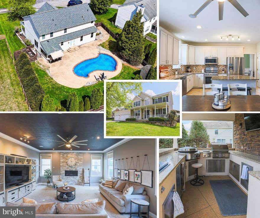 MOTIVATED SELLERS!          PRIVATE BACKYARD OASIS WITH IN-GROUND POOL, OUTDOOR KITCHEN AND SO MUCH MORE! 
Welcome to this beautifully maintained 5‑bedroom, 3.5‑bath Colonial located in the highly desirable Hallie Hill Farm community of Manchester. Offering nearly 4,000 finished square feet, this home combines timeless design, thoughtful upgrades, and exceptional indoor‑outdoor living.

A welcoming front porch leads into a bright, two‑story foyer flanked by formal living and dining rooms featuring hardwood flooring, crown molding, and chair rail detail. The spacious kitchen offers granite countertops, stainless steel appliances, center island, breakfast area, and easy access to the backyard—perfect for everyday living and entertaining.

The family room just off the kitchen features a gas fireplace and provides a warm, inviting gathering space. A main‑level office adds flexibility for remote work or study.

Upstairs, the expansive primary suite includes a walk‑in closet and a private bath with soaking tub, tile flooring, and quartz countertops. Four additional bedrooms and a full hall bath complete the upper level.
The finished lower level offers recreation space, full bath, and walk‑out access, making it ideal for entertaining, guests, or multi‑purpose use.

Step outside to an exceptional resort‑style backyard designed for elevated outdoor living and entertaining. The private outdoor space features an in‑ground salt water pool and a specialized cool‑touch deck surround, along with a custom outdoor kitchen equipped with a gas grill, Mongolian BBQ, refrigerator, ice maker, and space for mounted television—creating a true outdoor living destination rarely found in the area.

Additional highlights include:
NEW ROOF (2023)
Attached 3‑car garage
Public water and sewer
Central air and natural gas heat
HOA community with low annual fee
Water heater replaced 2024

Conveniently located near major commuter routes, shopping, dining, and outdoor recreation, this home offers space, comfort, and lifestyle—inside and out.