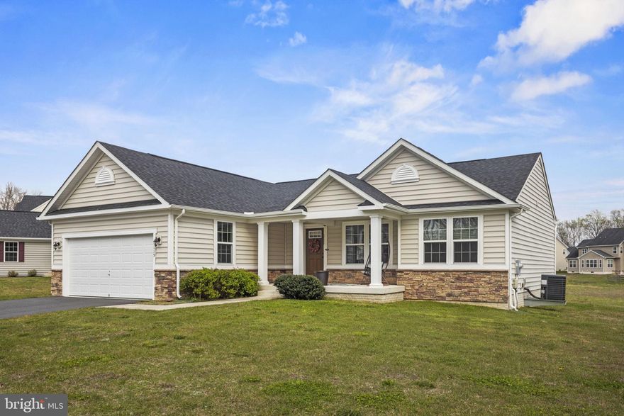 HOME SALE CONTINGENCY - AVAILABLE FOR SHOWINGS AND BACKUP OFFERS.  One Level Living at its' Best!  This spacious Rambler in the amenity-rich neighborhood of Hopyard Farms offers the comforts of home, the benefits of community, and a convenient location - centrally located between Fredericksburg and King George, and just over an hour to DC or Richmond.  The open floorplan is perfect for hanging out with friends and family without being separated from the fun.  The impressive kitchen offers granite countertops and stainless steel appliances and is open to the family room.  It also provides easy access to the deck for the family grill-master.  The primary bedroom, ensuite bathroom with a seated shower and dual shower heads, as well as 2 additional bedrooms and a 2nd bathroom are conveniently located on the main level, with an additional bedroom and bathroom on the basement level.  The walk-up basement also has a large open space that can be used as a game room, play room, or whatever your imagination desires.  The back yard opens to a large common area to add to the spacious feel.  Loaded with upgrades, this home is a must see.  Ramblers are hard to find.  One owner ramblers with no pets are harder to find.  Don't miss out on this rare opportunity!