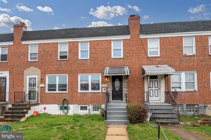 This is a 3 bed 1/2 bath brick town house located in a quite street in the Belair-Edison area. It features hardwood floors on the 1st and 2nd floor, central AC and Heat, ready to be occupied right away. Kitchen is located in the basement, 2 bedroom on the 2nd floor and 1 bedroom on the 1st floor.