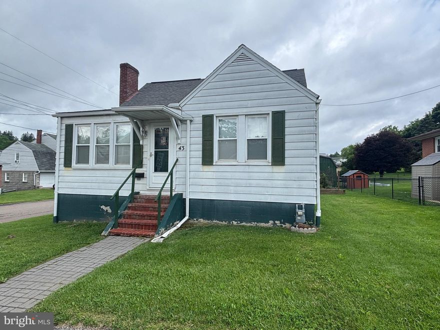 Welcome to 43 Green Street in Frostburg. A quaint house on a great lot with lots to offer. Home features; three bedrooms, one bath, gas fireplace, walkout basement, off street parking, and two sheds to name a few of the highlights. Priced to sell- this one won't last long. Call today to see it for yourself!