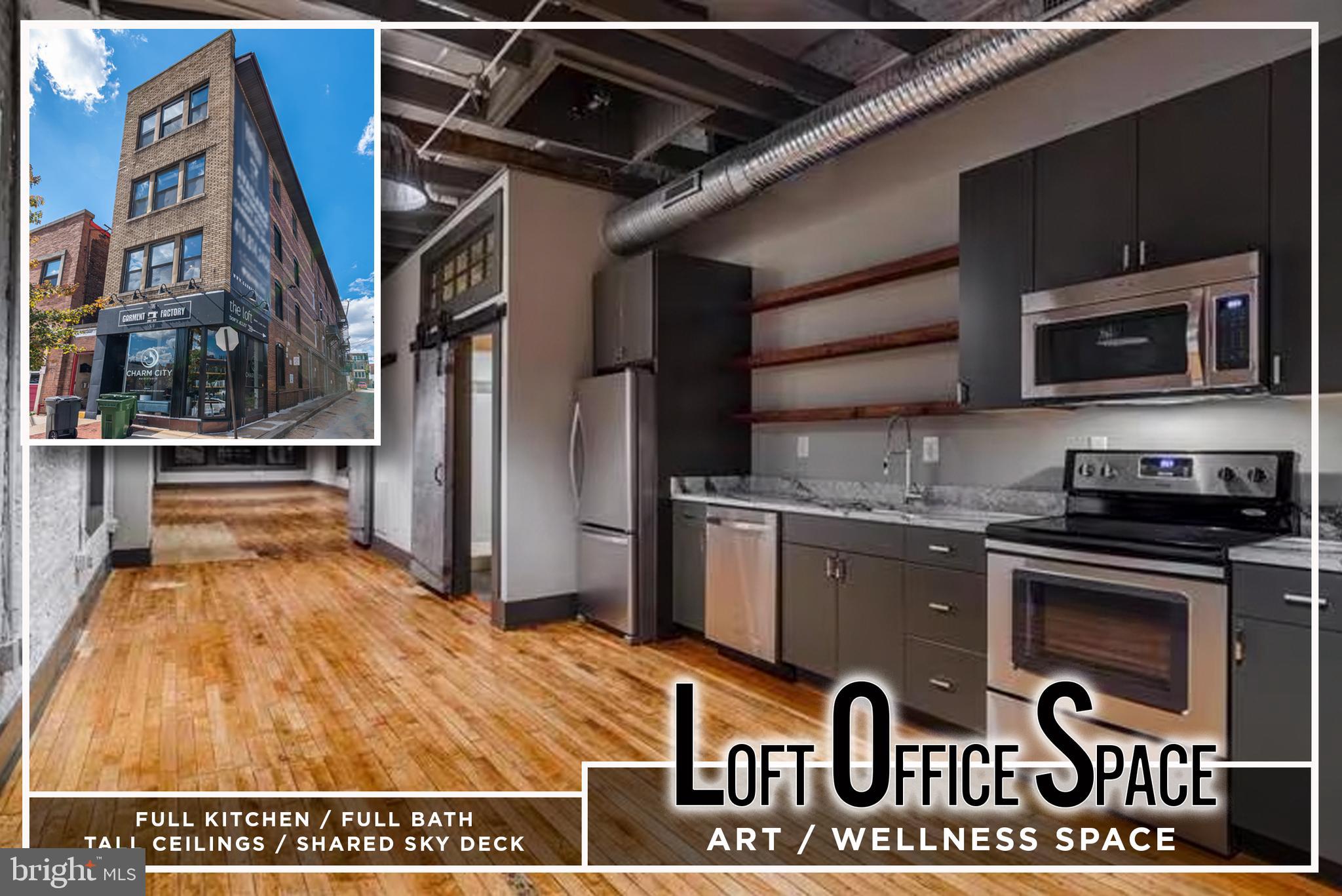 CONTEMPORARY COMMERCIAL SPACE IN PRIME CANTON LOCATION! Triple net lease. Approximately 1300 sq. ft. of commercial space w/ hardwood floors, exposed ductwork, tall ceilings, exposed brick, full kitchen w/ granite counters & ss appliances, & full bath. Located on highly traveled Conkling St. w/ good foot traffic. Ready for immediate occupancy. CAM is an additional $300/mo. Tenant pays all utilities