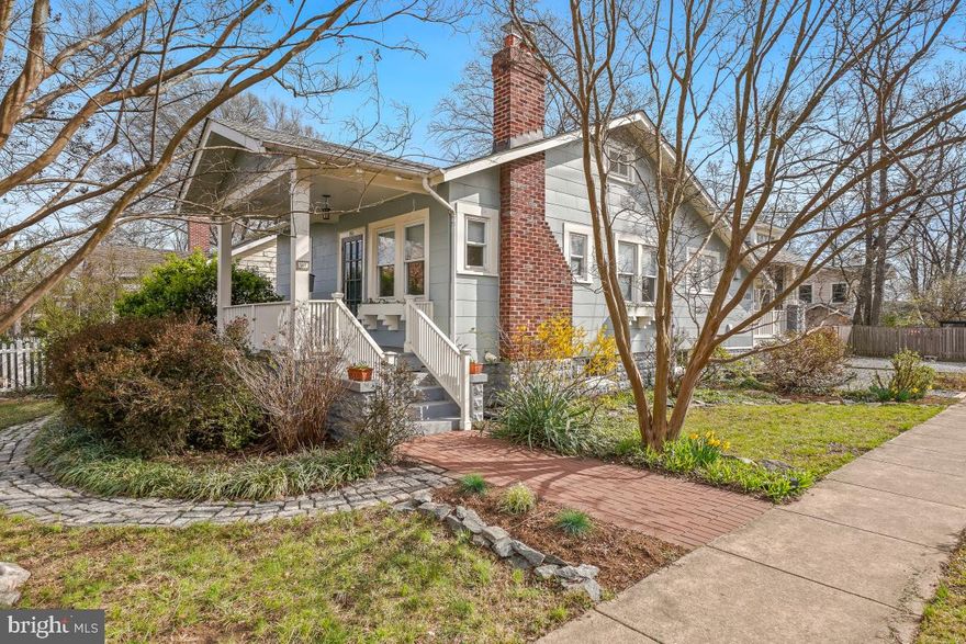 Quintessential Takoma Park bungalow - full of sunshine and tasteful renovations! The MOST WONDERFUL AND HUGE rear screened porch with skylights, two ceiling fans and space galore for utter pleasure and relaxation. Gorgeous original wood floors, wood stove in living room, high ceilings, and large windows everywhere. Delightful sunny kitchen with white quartz countertop, stainless appliances, new fridge, custom cabinetry and inviting nook for table space. Spacious owner's bedroom with bonus closet room and French doors leading to screened porch. Second bedroom includes access to loft - great for office, reading, sleeping! Screened porch overlooks mature garden with flowers and plantings lovingly nurtured over the years: hydrangeas, azaleas, native perennials - and a rose garden banking on the side of the house - beautiful!! In the heart of everything Takoma Park - walk to METRO, co-op, Cielo Rojo, farmers market, bike shop, butcher, Sligo Creek trails - and a playground at the bottom of the hill! Upgrades include architectural shingle roof in 2017, electrical update in 2021, level 2 EV charger, 2 new sump pumps, new washer and new blinds! Two car parking and 2 year old shed in the back for garden tools and bikes. Open and airy - great fresh vibe. Open Saturday and Sunday 2-4