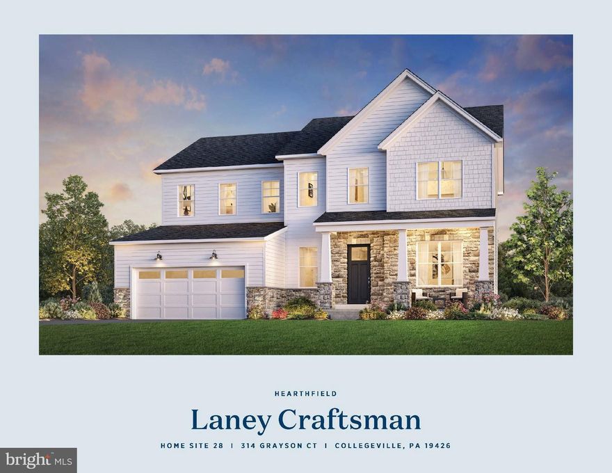 Welcome to Hearthfield. A brand new Toll Brothers single family community consisting of 54 homes in the Spring Ford School District. A quick move in home waiting just for you. Enter into the Laney's open foyer which leads you into the stunning open concept kitchen, dining, and great room with an added fireplace.  Enjoy entertaining on the main living level and then head out onto your beautiful covered Luxury Outdoor Living area. This floor has a large office as well as a fifth bedroom and full bath added, perfect for those out of town guests or family!!  Head upstairs to your primary suite that has a large walk-in closet, master bath with dual-sink vanity, large soaking tub, and an expanded shower with a seat.  Three well-appointed bedrooms, two full bathrooms, and your laundry area complete the upper level.  This home has already had professional designer finishes added. You cannot beat this location with access to all shopping and dining in the local areas.  The community is also convenient to major highways including I-76, Routes 422, 202, and the PA Turnpike. *Photos coming soon