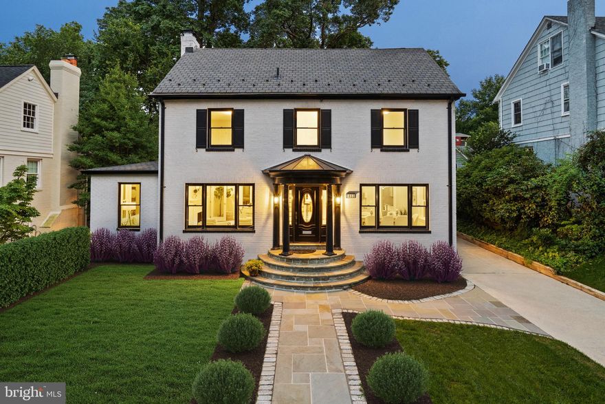 Conveniently located just off Connecticut Avenue on one of the most picturesque streets in highly desirable Chevy Chase proper, 3802 Underwood Street is a picture book colonial whose complete transformation has made the home a functional, contemporary and a timeless classic. From the outside, the freshly painted white brick exterior, contrasting dark trim and shutters, and double-pane energy-efficient windows set the tone for a spacious floor plan comprising modern premium finishes. A traditional center hall floor plan characterizes the main level. Baldwin hardware creates a sense of substantiality from touch points. Formal living and dining rooms flank the entry foyer, showcasing the white oak hardwood floors, running throughout. The living room is embassy-sized, offering an ideal centralized gathering place and featuring one of three gas fireplaces in the home. A full butler’s pantry connects the dining room to the home’s more informal areas. These areas revolve around the chef’s kitchen, whose large unbroken swaths of Italian imported Carrara marble complement white shaker cabinetry and a full suite of commercial-grade Thermador appliances. It is fully open to the family room, combining to form an ethereal space with unbroken sightlines, large windows, and outdoor access. The powder room is highlighted by a custom made vanity adorned by black Kenya marble, to complete the main level. 

On the second level, the primary suite evokes a calming, coastal vibe with shiplap walls, a private balcony, and an intricate Carrara marble-clad ensuite bath with walnut cabinetry, Restoration Hardware light fixtures, and a separate, oversized glass shower. Three additional bedrooms and two additional full bathrooms complete the second level. On the finished third level, multiple skylights bathe the floor in natural light, while abundant recreation space is ideal for a fitness studio or private place for remote work. The stylish walkout lower level’s centerpiece is a wine room with a built-in table topped with backlit textured stone. It complements a sleek, backlit bar in the recreation room whose surround sound makes it the place for entertaining. A full bedroom with a luxurious attached ensuite bath completes the lower level. Throughout the home, standout high-end features include six zones of radiant floor heating, a central vacuum, and a newly installed ADT security system. Out back, the rear lawn is a fully fenced, private, usable, flat grassy area descending down from the Trex deck. A detached one-car garage, in addition to a long driveway, provides ample parking. Convenient to parks, shops, restaurants, Northwest DC, and belonging to one of the nation’s very best school districts, 3802 Underwood Street is a prime example of effortless living for the most discerning buyer.