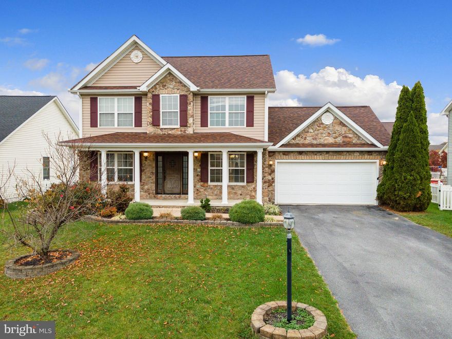 NEW ROOF 2018, HVAC 2019 - 2  BOSCH 18 seer units outside the house- this is the most efficient HVAC units on the market. New water heater and water softener too!  This colonial  home with its huge front porch that invites you in - lets get started! Huge office area to the left and dining room to the right! Moving on into the kitchen with granite and the all-stainless appliances! This kitchen has plenty of room for cooking and conversation- enjoy the open counter space, breakfast bar and beautiful porcelain flooring. Continue into the family room off the kitchen and a separate formal dining room with tray ceiling. Spacious primary bath with porcelain floors  offers double sink with cultured marble top, soaking tub and walk-in closet. Enjoy the fenced back yard with large trex deck ready for fun! Finished basement with ½ bath! Commuter friendly location that is close to everything!