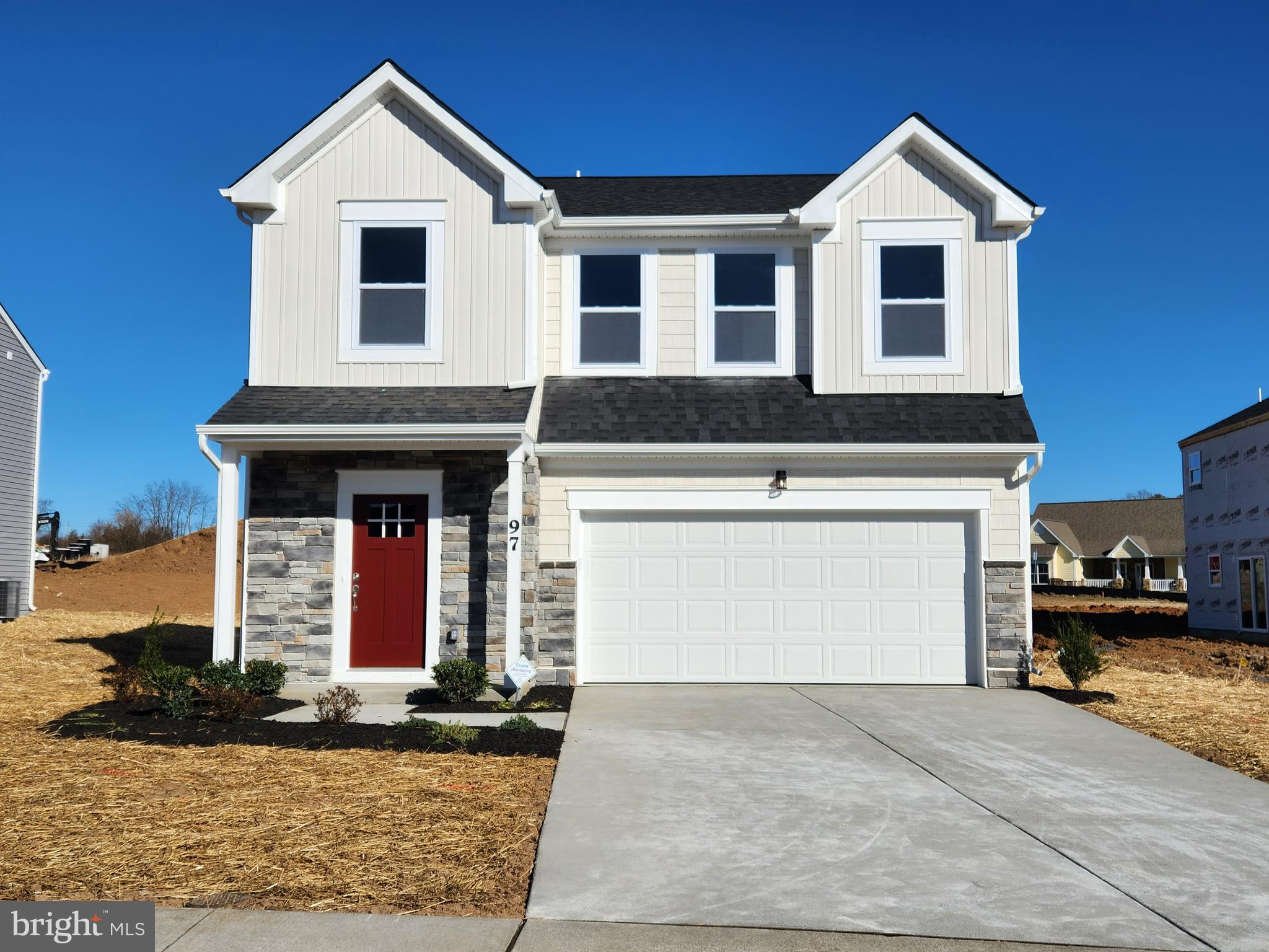 BRAND NEW SINGLE FAMILY COMMUNITY! HUBNTWELL WEST, Ranson /Charles Town. July/August Move-In! The Austin is an open concept home with UG cabinets and countertops, stainless steel appliances, luxury vinyl plank flooring on the main living area, carpet on the bedroom level, a 2-car garage with a garage door opener and many other features and finishes. Get in on the ground floor
Photos of a similar model model. Home is under construction, Please set appointment to tour