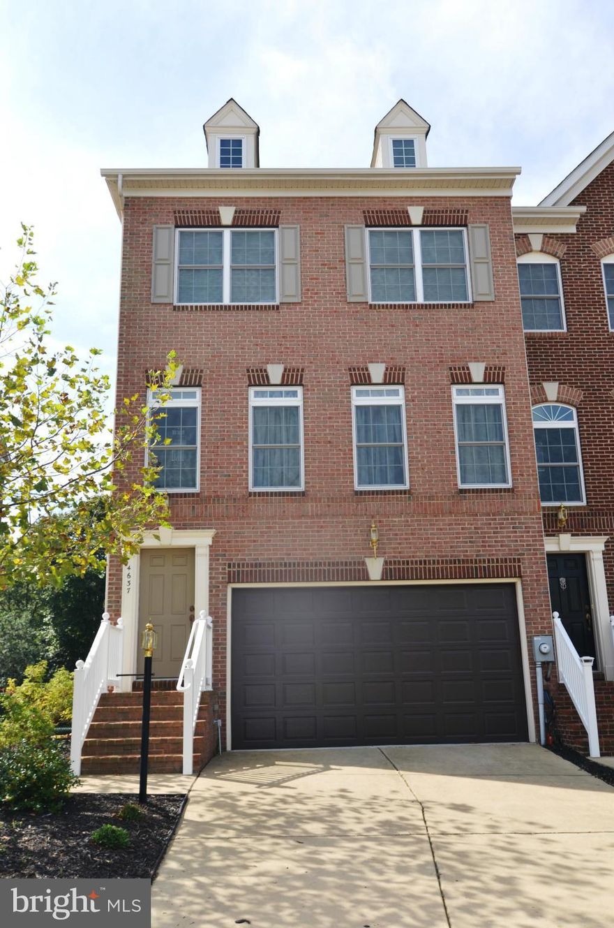 3BR 2FB 2HB four level end unit luxury town home. Each lvl has own rear deck backing to wooded privacy. Upscale kitchen w/ solid surface counter tops and center island. Master bath w/sep corner tub and shower. Open floor plan with lots of natural light. 2 car garage. Pets case-by-case. Owner in process of packing. No smoking in home.