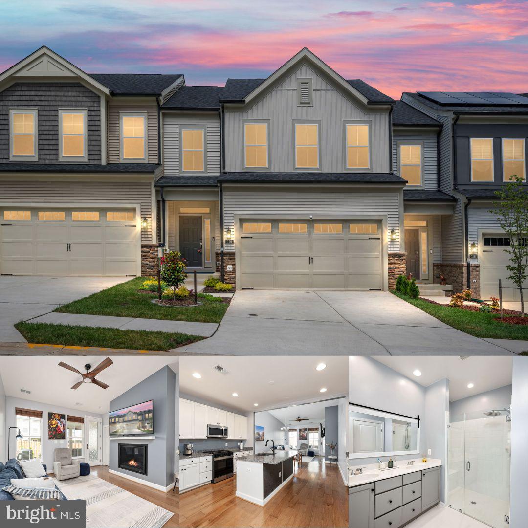 Welcome to 158 Bugle Way! This beautifully upgraded townhome offers the perfect blend of modern finishes and thoughtful design—without the wait of new construction! Step inside to find engineered hardwood floors throughout both levels, fresh paint, and an open-concept layout that flows seamlessly from the kitchen to the vaulted-ceiling family room with a cozy gas fireplace. The main level features a well-appointed kitchen with a large island, custom backsplash, granite countertops, stainless steel appliances, dining area, laundry room, and a primary suite that serves as a true retreat—complete with two upgraded walk-in closets, a spacious en-suite with double sinks, and a zero-entry frameless shower. Enjoy indoor-outdoor living with direct access to a covered, screened-in porch overlooking a professionally landscaped and fenced-in backyard. Upstairs, you'll find a second family room, two additional bedrooms, a full bath with smart lighting, and a large storage room with new flooring. Additional upgrades include custom wood window treatments, ceiling fans, and an ultimate hardwood stair system. All builder warranties transfer to the new owner, offering peace of mind. Located in the sought-after Embrey Mill community, you'll enjoy access to three clubhouses (including one exclusive to 55+ Cascade residents), two pools, pickleball and bocce ball courts, a yoga and weight room, game room, firepits, and more. Just minutes from shopping, dining, schools, nature trails, and commuter routes including I-95, this home offers lifestyle, location, and luxury in one incredible package. Don’t miss your chance to own a practically new home in a vibrant, amenity-rich, family-friendly neighborhood. Schedule your showing today!**The tonal interactive home gym system will convey.**