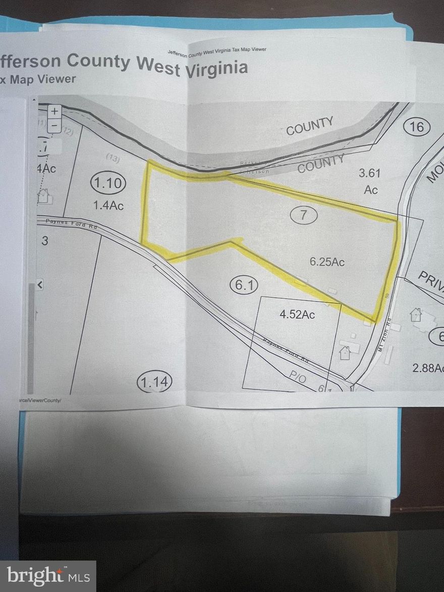6.25 acres located off of Mt Zion Rd