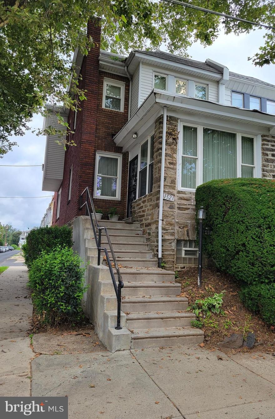 Nice 2-story house on a tree lined street.  Let's take the tour!  Walk into the sun room which leads to a spacious entertaining living room.  Use the dining room for those family dinners while using  the eat-in kitchen for eating and conversations.  Outside the kitchen is a small deck for grilling.  Travel upstairs to 3 bedrooms and a 4 piece  bathroom.  In the basement you will find a washer,  dryer and a commode,  You can park in the garage with room for another car in the driveway.  If you don't want to drive, you are near public transportation. Home is being sold "AS-IS", this is an ESTATE sale and all inspections are for personal information.   Imagine what the end result will be once you put your personal touch in this 2 story home.