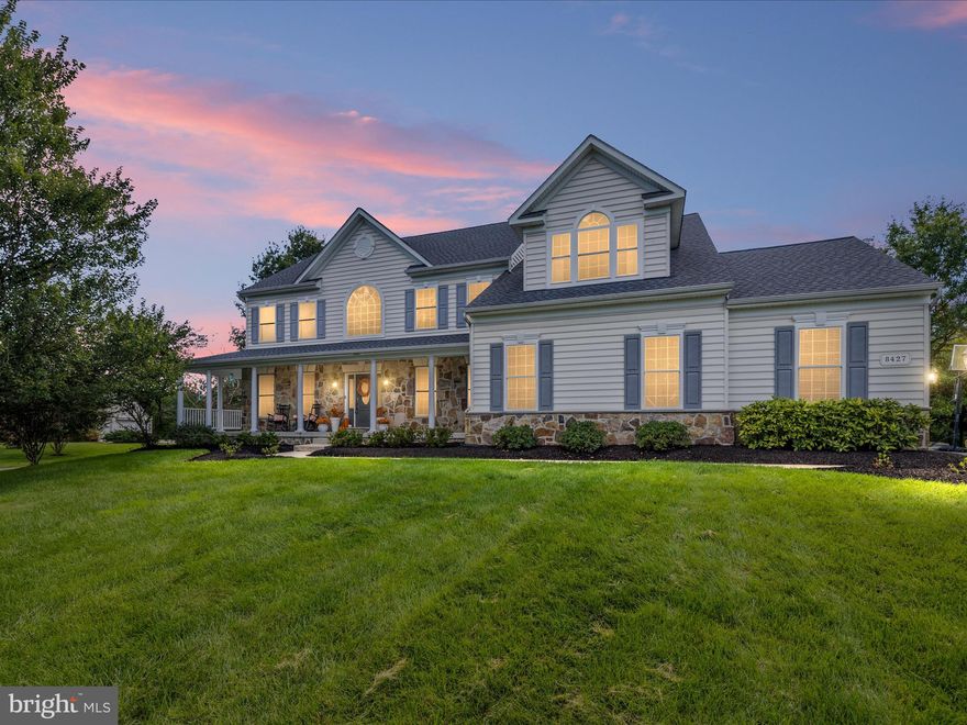 Welcome to 8427 Turnhouse Ct, a Grayson-built home located in the desirable golf course community **Cross Creek @ Compass Pointe**.  Boasting two-story ceilings, hardwood floors, crown moldings, stone countertops, a gourmet kitchen, and a **NEW ROOF**!  Enter from the tranquil covered porch area into a stately Foyer with a designer front entrance staircase.  An open floor plan that flows easily from the formal living room and dining room into the family area and kitchen.  Great home for large gatherings or intimate parties.  The perfect kitchen space with the added solarium, making it a great kitchen entertainment space. A center island perfect for everyday meal planning and the ideal kitchen space for any occasion.  Beautiful Silestone countertops and gorgeous wood cabinets updated with new hardware and light fixtures.  Newer appliances.  The adjoining solarium gives additional space and takes you out to a backyard oasis.  Relax on the covered deck, watch TV, take a dip in the built-in pool, or soak in the hot tub...this backyard has it all with the expansive pavers, privacy of trees, and lots of hummingbirds!  Also, on the main level there is a den perfect for an office or an extra space for guests.  A two-story family room with a floor-to-ceiling stone fireplace and lots of natural light. Mudroom off of the kitchen with laundry, sink, and extra cabinets for storage that takes you out to the 3-car garage.   The upper level has 4 bedrooms and 3 full baths.  Enter the primary en-suite through double doors.  An open sitting room area separated by a double-sided fireplace to snuggle up on a cool evening or a romantic retreat. Cathedral ceilings in this grand owner's suite. The primary luxury bathroom offers separate vanities, a soaking tub, and a walk-in shower, not to mention his and hers walk-in closet with natural light from a large window.  The 2nd bedroom also has its own private bathroom with a stand-up shower.  The 3rd and 4th bedrooms share a "jack and jill" or "buddy bath" with double vanities and a tub and shower.  The lower level is partially finished with a bonus room used for a gym that includes a sauna or can be used as a 5th bedroom.  The additional great room is an open area that makes entertaining guests easy....A place for everyone, or a retreat after a long day when you want to relax quietly away from it all.  This home is located in the Reserve section of Cross Creek @ Compass Pointe .  The neighborhood offers a paved trail with lots of nature surrounding you!  Conveniently located near local marinas, restaurants, BWI airport, and situated between Baltimore and Annapolis.  It's move-in ready and waiting for the next homeowners to make it their own.