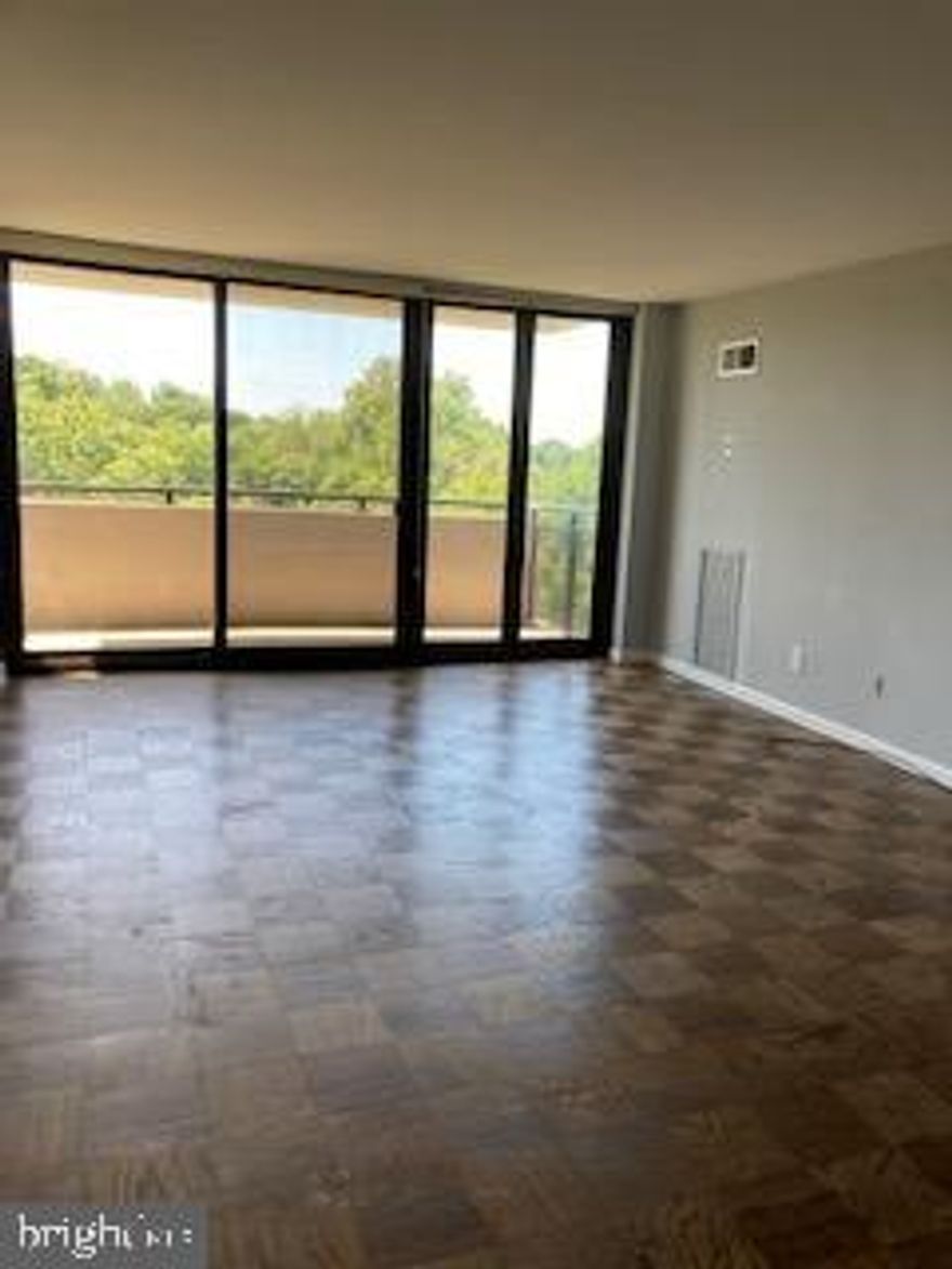 Fantastic Location in Friendship Heights! This newly renovated building shines. This 2 bedroom/ 2 full Bath unit has gorgeous wood floors, its own Laundry and tons of light. Hang out on your patio, or maybe take a swim in the Pool? Other fantastic Building Amenities are Sauna, 24/7 Front Desk Attendant, Library, Fitness Center and Party Room. No dogs, unless service dogs. Cats allowed. All Utilities and 2 garage parking spaces included in the rent!!!