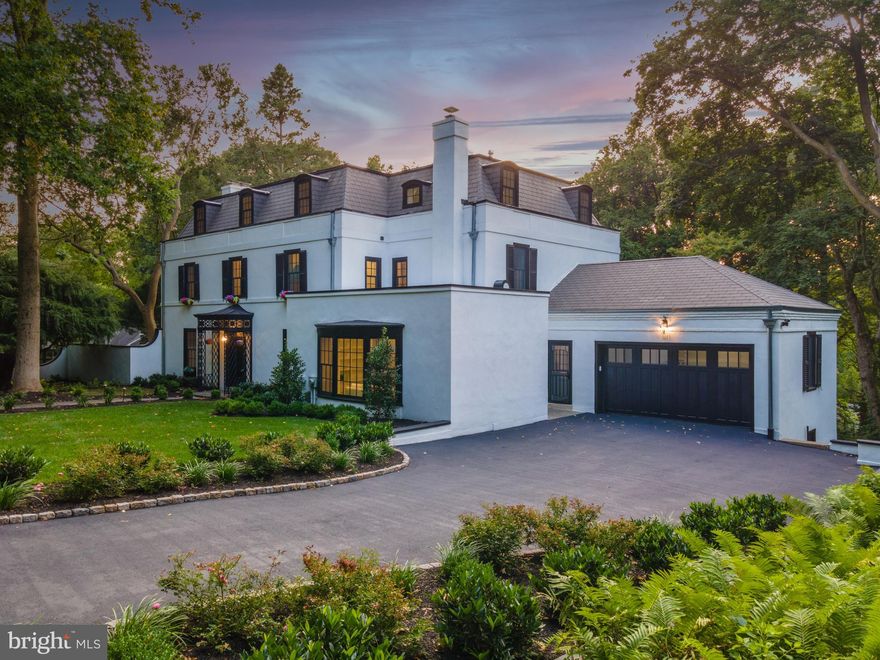 Welcome to Lynnebrook Lane - This gracious and elegant 1920's Chestnut Hill house has been thoughtfully renovated with a recreated floor plan ideal for today's modern lifestyle.  Enter this 5 BR/5.5 BA classic home into a grand entry foyer with new millwork and new coffered ceiling.  To the left is the formal living room complete with fireplace, custom built-ins and side French doors leading to a private, walled flagstone patio with tranquil fountain plus additional French doors opening out to a flagstone balcony overlooking rear grounds. Formal dining room with new custom millwork and fireplace also has French doors opening out to the flagstone balcony. A true Chef's Eat-in Kitchen including Sub-Zero/Wolf appliances, classic white shaker cabinetry, quartzite countertops and island, wet bar with wine refrigerator ideal for entertaining and a large walk-in pantry.  Convenient new mudroom with custom built-in bench and cubbies with access to 2-car attached garage.  A large home office with custom built-ins and a fireplace featuring a large picture window overlooking the lovely front yard is perfect for today's work from home environment.  A hall powder room completes this fabulous living floor. Ascend to the second floor and arrive to an open, spacious sitting room with new millwork, fireplace and juliet balcony. Huge Master Suite oasis including spacious Bedroom with walk-in closet, 2 additional closets, fireplace and built-in window seat.  New en-suite marble bathroom including step-in shower with frameless glass doors and double vanity.  Down the hall is a convenient full-sized laundry room with charming original cabinetry plus a guest suite with a connecting new full bathroom.  Third floor features a large guest bedroom with a new bathroom, additional bedroom which could also make another great home office, second laundry room plus another guest suite. A Huge finished lower level is ideal additional living space.  Large room with fireplace great for media room/play room/home office/home gym or even additional guest/in-law/au-pair quarters including a full new bathroom with step-in shower or perfect dog washing station.  Bonus room ideal for home gym, wine room with optional climate control and walk-out access to the rear yard. Additional room in the basement with utility sink that would make for an artist studio or gardening/potting/flower arranging room. Gorgeous landscaped grounds including new irrigation system and low voltage exterior lighting.  Short walk to the train as well as Germantown Avenue shopping.  10 year property tax abatement.   Easy access to Center City, major highways and the suburbs.  Truly exceptional.