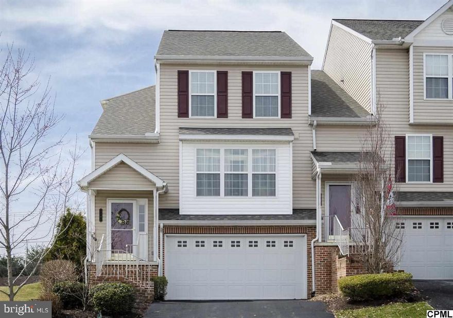 Highly desirable end-unit located on quiet cul-de-sac near walking path. Light and bright freshly painted interior. Additional features include pebble gray corian kitchen countertops with tiled backsplash. Open floor plan with soaring ceilings/fireplace in family room. Ceiling could be enclosed to create 3rd bedroom. Master suite w/ walk in closet, bath with soaking tub, shower and double vanity. 2nd fl laundry. A joy to show!