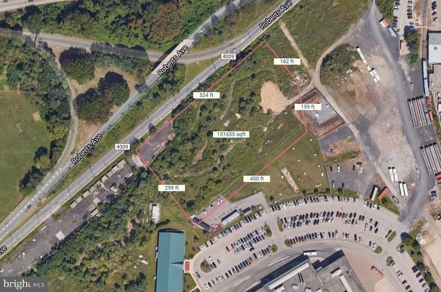 AKA 2300 ROBERTS AVE.   3.5 Acres on Roberts Ave adjacent to the Septa Transportation Hub. Zoned I-2.  Currently, the lot is partially wooded.  The lot is scheduled to be cleared and fenced in the Spring of 2021.

The parcel is included in a designated Qualified Opportunity Zone.