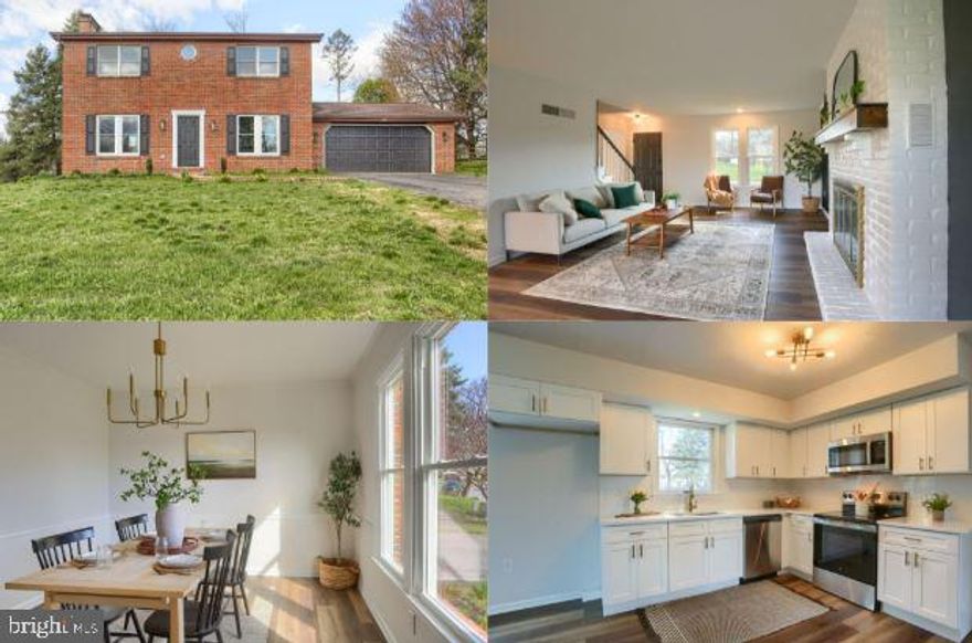 This solid brick home offers the perfect blend of essential updates and classic durability. The interior features a fresh, modern aesthetic with new LVP flooring flowing through the main living areas and kitchen, complemented by cozy new carpeting in the bedrooms and the 400 sq. ft. finished basement family room. The heart of the home is the fully updated kitchen, boasting new cabinetry, sleek quartz countertops, a custom tile backsplash, and a brand-new stainless appliance package (dishwasher, microwave, and electric range). Mechanical highlights include a reliable heat pump with central air and a spacious basement featuring recessed lighting and two wood-burning fireplaces (sold as-is). Step outside to your own private oasis: a massive rear yard and a large, private patio area perfect for entertaining or quiet afternoons.