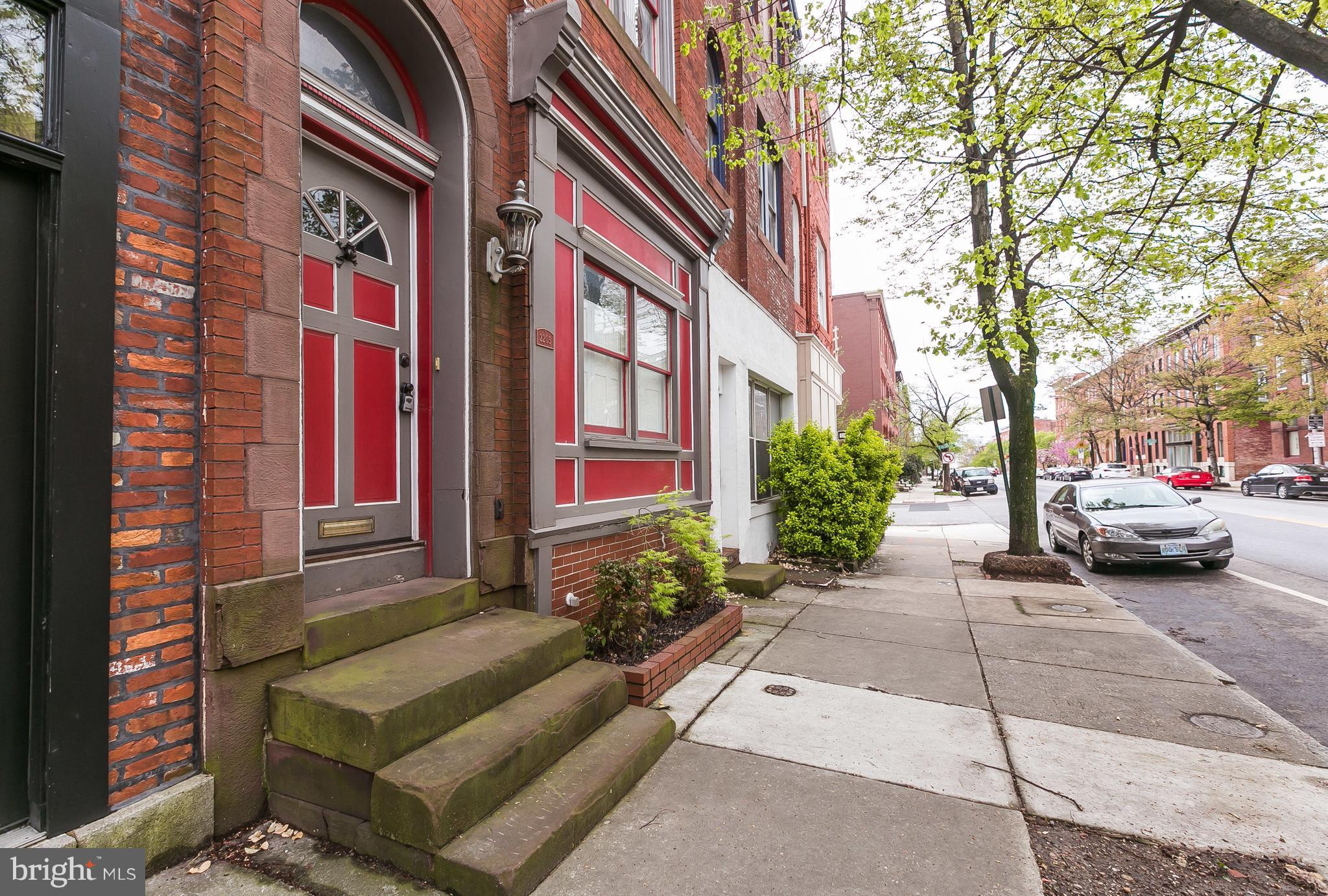 Just a block from Patterson Park, this beautifully updated turn-of-the-century home blends historic charm with modern comfort. Enjoy miles of running trails, a dog park, sports fields, and more right outside your door. Inside, the home features a spacious living room with exposed brick, rich hardwood floors, and soaring 9+ ft. ceilings. The gourmet kitchen boasts abundant cabinetry, generous counter space, and a breakfast bar – perfect for entertaining. A separate dining room, convenient first-floor powder room, and private brick courtyard complete the main level. The second floor offers three generously sized bedrooms with excellent closet space, while the entire third floor is dedicated to a stunning primary suite, featuring a spa-like bathroom with double sinks, a soaking tub, and a walk-in shower. Step out onto your private rooftop deck for panoramic city views – a perfect retreat for morning coffee or evening sunsets. Tenants pay $75 flat fee to Cummings. This is per leases not per person and due upon lease signing.