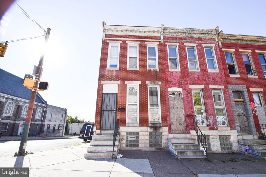 Prime investment opportunity in the heart of Baltimore! This spacious 3-bedroom, 3-bath home offers tremendous potential for investors or rehab visionaries. Located near key city amenities and major redevelopment areas, this property is being sold as-is and awaits your finishing touch.