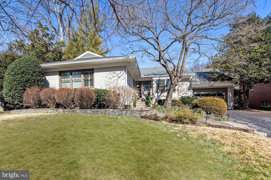 Located in Mass Avenue Hills, just off of Massachusetts Avenue, near Westmoreland Circle, this home is only  minutes to the Capital Crescent Trail! So close to everything! This handsome center hall Rambler has been recently updated by its current owners. This inviting home features an elegant Living Room with fireplace, Dining Room, updated Kitchen, Den,  Owner Bedroom with renovated en-suite Bath, two additional bedrooms, and renovated hall bath. The Lower Level includes a spacious Recreation Room, spacious fourth and fifth bedrooms, renovated  full bath, laundry room, storage room, and utility room., plus direct access to the back garden.  Exterior amenities include landscaped front and rear yards with ample entertaining and play space, and a flagstone Patio in rear.