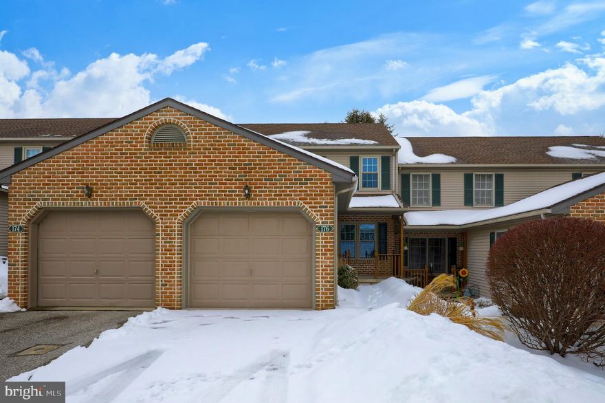 This updated two story condo in Dallastown schools offers low maintenance living- the COA takes care of lawn maintenance and snow removal.  With new flooring and paint throughout, all that’s needed is your furniture! First floor features new plank flooring, spacious living room with gas log fireplace, kitchen with granite counters and tile backsplash, large dining area with access to the rear deck, half bath and laundry area. Second floor has master bedroom with walk in closet and master bath with new vanity, two more bedrooms and a second full bath with new vanity. The walkout basement provides plenty of storage and is ready for finishing. One car garage and off street parking. Hard to beat this location...less than a mile to I83, schools and York Township park!