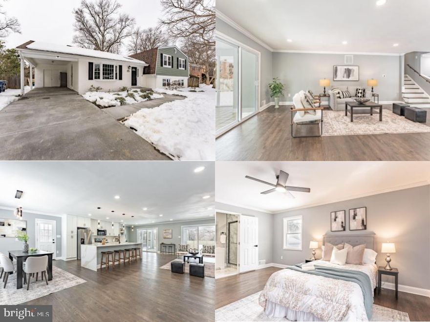 *Open Houses: 5-7 PM Thursday, February 5 | 5-7 PM Friday, February 6 | 1-3 PM Saturday, February 7 | 1-4 PM Sunday, February 8.*
Welcome to 7510 Milway Dr, a fully remodeled, open-concept 5-bedroom, 3.5-bath four-level split in sought-after Milway Meadows, offering over 3,000 finished square feet on a generous 0.28-acre lot. Step inside to bright, reimagined main-level living—anchored by a spacious kitchen with a center island and sunny breakfast area—flowing seamlessly into the living and dining spaces for effortless everyday living and entertaining. Enjoy indoor-outdoor living with access to the screened-in porch and a large, level backyard perfect for relaxing or hosting.
Upstairs, the primary suite features a walk-in closet and private ensuite bath, plus three additional bedrooms and a full hall bath. The lower-level family room offers a cozy brick fireplace and a fifth bedroom with its own ensuite—ideal for guests, a private office, or multigenerational living. The lowest level adds a spacious rec room along with a large laundry/utility area for extra flexibility and storage. Conveniently located near Route 1 with easy access to Fort Belvoir, Arlington, the Pentagon, and DC, plus tons of nearby shopping and dining.