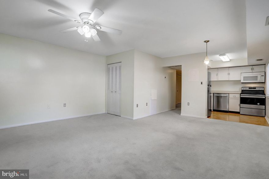 Welcome to this lovely and bright one-bedroom condo in amenity-rich Bolling Brook! Prime LOCATION!  Open kitchen with white cabinets and brand new stainless steel range (2021), dishwasher (2021) & refrigerator(2019). The large living/dining area boasts a wall of over-sized windows(around 2017) that bathe the unit with natural light and is perfect for entertaining. Spacious bedroom with ample storage. Updated bathroom features white vanity and tile flooring. In-unit front loading washer/dryer(2019). Recent HVAC (2019). Assigned parking space E47 is super close to the front door. Additional storage room in basement. Great community swimming pool! On-site professional management! The classic, convenient Alexandria location is close to major commuter routes, grocery stores, restaurants, shopping, parks, trails & nightlife and so much more! Short drive to downtown DC, Pentagon, Amazon HQ2 and Reagan National Airport.