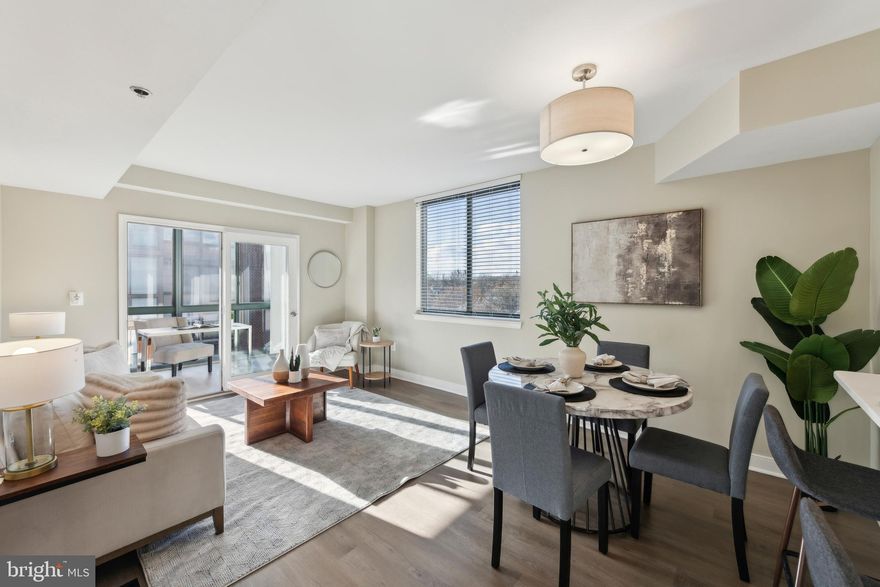 Open Houses Cancelled! Discover one of the finest renovations at Windsor Plaza—a must-see condo that exudes elegance and modern comfort. As you step inside, you're greeted by luxurious Potomac Collection vinyl flooring that sets a rich, sophisticated tone throughout. The kitchen is a standout, featuring brand-new Green Forest Shaker-style cabinets in white, complete with soft-close doors and drawers, paired with new Frigidaire Gallery appliances. 

Stunning Calacatta Abezzo polished quartz countertops are complemented by a modern gray hexagon glass tile backsplash, while an extended breakfast bar seamlessly connects to the bright, open living area. This inviting space includes a dedicated dining nook and a north-facing window that bathes the condo in natural light.
 
Sliding glass doors lead to a dramatic 6th-floor sunroom, offering breathtaking views of the courtyard and pool below—an ideal spot for a home office or a peaceful retreat. The luxury vinyl flooring continues into the spacious bedroom with two generous closets.
 
The dual-entry bathroom has been thoughtfully updated with new ceramic tile flooring and modern fixtures. For added peace of mind, a Carrier Aqua Heat pump was installed in December 2020. This exceptional unit also includes one garage parking space (#98) and extra storage, making it as practical as it is beautiful. 

Windsor Plaza is a quiet community just two blocks from the Ballston Metro. The charming brick courtyard features a large pool, grilling stations, and cozy seating areas, creating a warm, welcoming atmosphere. Experience the best of city living with Arlington’s vibrant restaurants, shops, and entertainment just moments away!