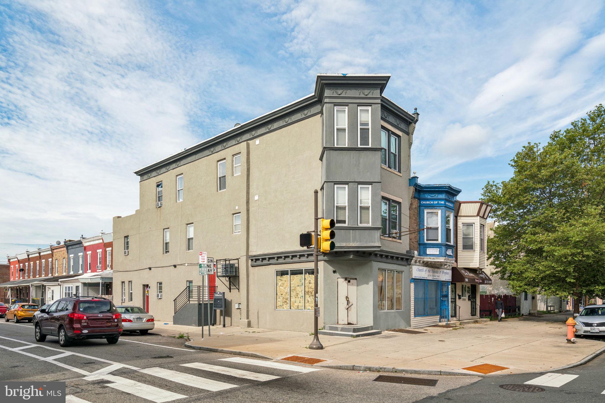 Turnkey multifamily investment opportunity in West Philadelphia: corner mixed-use building with 5 residential units plus 1 commercial space, fully-occupied with an in-place 9% cap rate! Fully-renovated in 2022. Located at the intersection of 59th Street and Market Street, just 1 block from the 60th Street stop on the MFL, this well-maintained asset provides both immediate cash-flow and future upside as the surrounding neighborhood continues it's growth trajectory. Comprised of six total units: one commercial space, two studios, two one-bedroom apartments, and one two-bedroom apartments. Generating $5,877 per month in rents ($70,524 annually). Local amenities include: Cobbs Creek Golf Course: "an industry leading restoration project that includes a multitude of golf and community amenities"; Restaurants: Aku's Kitchen, Liberty Halal Gyro, Yock's Sandwich-Ville USA; Schools: Barry Community John School, Sanctuary Christian Academy, William L Sayre Middle School; Grocery Stores: Market at University Square, African Expressions, The Fresh Grocer; Parks & Rec: Haddington Park, Haddington Recreation Center, Cobbs Creek. Offering memorandum available upon request. See virtual tour link for videos of interior.