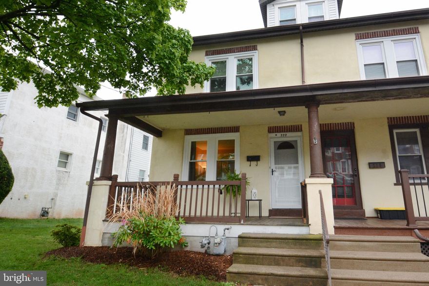 This 4-bedroom, 1 1/2-bath twin home blends historic character with modern updates. Step into an open-concept living and dining area(vinyl plank flooring) that flows seamlessly into a beautifully renovated kitchen (2020), complete with an island, ample cabinetry, and a built-in work station.

Upstairs, you’ll find three spacious bedrooms and a full bath on the second level, while the third floor offers a flexible fourth bedroom or bonus room—perfect for a guest suite, office, or creative space. Brand-new Window Nation Energy Efficient WINDOWS are installed throughout the home and come with a transferrable warranty for added peace of mind.

The unfinished basement has room for all of your storage needs with access to the backyard via Bilco doors.
Take a beat on the covered front porch or relax out back on the private rear porch. Alley-access parking adds convenience, and the unbeatable walkable location puts you just steps from Souderton’s theaters, restaurants, breweries, shops, and more.

Don’t miss your chance to enjoy in-town living at its finest!