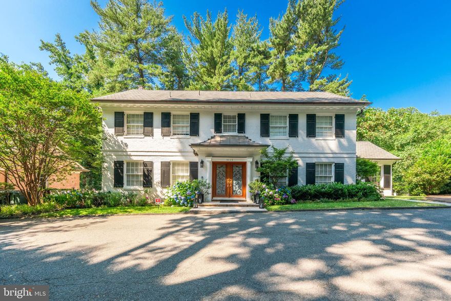 Ideally located on an exceptionally private cul-de-sac, this meticulously renovated 5,000 plus square foot residence showcases an expansive and highly desirable floor plan, flooded with an abundance of natural sunlight. The home radiates comfort and luxury, featuring high-end fixtures and finishes. Thoughtful design and exquisite craftsmanship emphasize open spaces and fluidity, making it perfect for both family gatherings and grand entertaining.  The elegant entry foyer, adorned with exquisite dentil molding and marble flooring, offers an attractive visual pathway through the property towards the natural park setting. The refined dining room features hardwood floors and substantial crown molding and is generous in size. Through a large archway, the living room features a splendid central fireplace with a marble surround and large windows that provide a picturesque view of the property's lush rear grounds. French doors in the living room open onto the upper rear terrace, blending indoor elegance with outdoor beauty. The kitchen is fully equipped with a spacious center island, marble countertops and backsplash, top-of-the-line stainless-steel appliances, and plentiful cabinet storage. It seamlessly transitions into a breakfast area and then to the spacious family room, which is highlighted by a magnificent Cathedral ceiling and multiple French doors leading to the terrace. A conveniently located powder room on this level adds to the home's thoughtful layout. The upper floor of the house has four well-appointed bedrooms, including the luxurious primary suite, which features a private balcony and a spa-inspired marble en-suite bathroom with dual vanities, a frameless glass shower, and a generous soaking tub. The additional bedrooms are spacious with excellent closet space and wonderful light and views. The lower level is illuminated by oversized windows, creating a bright and inviting atmosphere. It includes an expansive recreation room with a fireplace, a large office enhanced with built-ins, a guest suite complete with a full bathroom, and a powder room. Large doors open onto a flagstone terrace, offering various entertainment and dining options. There is also a flat rear yard encircled by mature trees, ensuring privacy and natural splendor on the .46-acre lot. A detached two-car garage faces the home from across the street, adding convenience. This residence is enveloped by nature and is within a short stroll of esteemed schools, neighborhood parks, and trails to Georgetown, Dupont, and the Washington National Cathedral, making it a haven of luxury, comfort, and convenience.