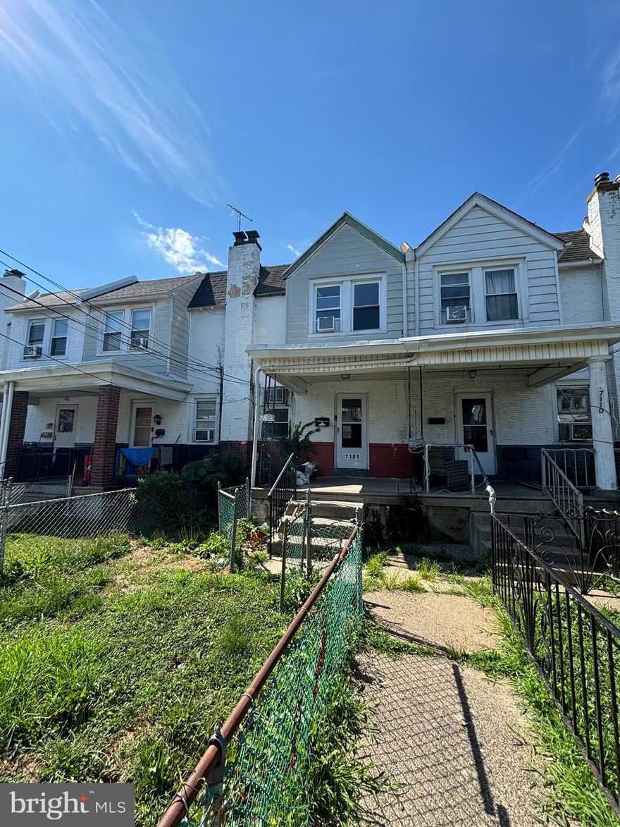 Welcome to Clover Lane in Upper Darby, This Property is Being Sold as-is and is perfect for someone to come in with a little TLC. Primed and ready for colors. Needs Kitchen and Flooring. It was previously a rental. Would also be a perfect fit for an investor to add to their Portfolio. Great rents in the area.  Also for sale in another list same street is 7037 Clover. Buy Both and start generating income.