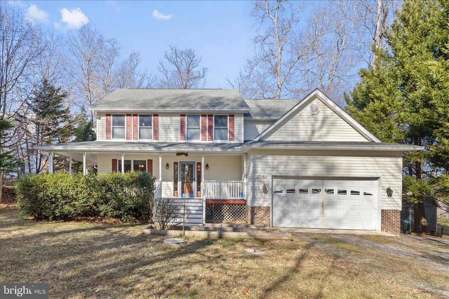 Tucked away in a tranquil, tree-lined setting just off the Patuxent River, this beautifully maintained home on Cat Creek in Mechanicsville offers the perfect blend of space, comfort, and nature. Set on a one-acre lot, the property features 4 bedrooms, 2.5 baths, and a two-car front-entry garage, with exceptional curb appeal highlighted by an expansive front porch and a striking double-size stairway. Inside, hardwood floors span the main level, beginning with a welcoming foyer flanked by a formal living room ideal for a den or playroom, along with a dedicated home office. A separate formal dining room, half bath, and interior garage access complete the main level. The kitchen anchors the rear of the home and features stainless steel appliances, tiled flooring, pantry, pot rack, modern fixtures, abundant cabinetry, and a breakfast bar overlooking the spacious family room with a gas fireplace and access to the backyard. Just off the kitchen, the sunroom is filled with natural light and offers peaceful views of the surrounding landscape. Upstairs, the primary suite includes tray ceilings, blackout blinds, a walk-in closet, and a spa-like bath with dual vanities, corner soaking tub, separate tiled shower with dual shower heads, and private toilet closet. Three additional generously sized bedrooms, all with ceiling fans and closets, share a full bath with two separate vanities. One bedroom includes a Murphy bed with built-in bookshelves. The upper-level laundry room adds everyday convenience. The unfinished basement is drywalled and ready for your vision, offering multiple storage areas and ample space to customize. Outdoor living is a standout feature, with a covered patio and gazebo-style BBQ area, composite decking, and a scenic backyard that leads to a private deck and stairs down to Cat Creek—perfect for kayaking or simply enjoying nature. Additional features include a whole-house generator and three storage sheds. Recent updates include interior paint (master bedroom, bedroom three, dining room, sunroom, stairwell, and lower hallway), new dishwasher, new microwave, composite front porch and steps, composite rear deck, tankless water heater, thermal compression tank, Hunter Douglas blackout blinds, garage door upgrades, replaced heat pumps, and whole-house AprilAire humidifiers. An updates sheet is available in the document section. A truly special property for nature and water enthusiasts, offering privacy, functionality, and a peaceful lifestyle just minutes from the Patuxent River. Easily accessible to get to Three Notch Rd and  Rt 5.
