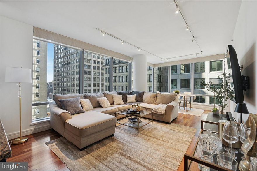 Meticulously maintained oasis in the heart of the City!   A gracious foyer with 9’ ceiling, perfect for displaying your precious art, welcomes you.  Floor-to-ceiling operable windows allow natural light and a glimpse of some of Philadelphia’s beautiful architecture. Wood floors throughout.  Designer kitchen with Sefina cabinetry, Viking gas cooking and convection microwave, Sub-Zero refrigerator, Miele dishwasher, Uline wine cooler, Dornbracht fixtures, granite countertops, Franke stainless steel under-mount sink, glass tile backsplash. The main bedroom has two customized closets, one of which is a walk-in.  The luxurious bath features Calacatta marble floors and double vessel sinks, gorgeous Bain ultra-soaking tub, Duravit commode and a separate walk-in shower with frameless glass enclosure. The second bedroom, also perfect as a guest suite and/or office, has an ensuite full bath with Crema Marfil marble floors and wall around tub.  
Resident-only services and amenities include 24-hour concierge, 24-hour valet parking, porters, doorman, chauffeur service, 7000 sf state-of-the art fitness center overlooking City Hall and Dilworth Park, 54’ indoor lap pool, hot tub, locker rooms with shower and towels for the pool, yoga room, luxurious resident lounge to enjoy daily and/or to reserve for your private meeting or event, a theater/media room, outdoor terrace with gas grills, fire pits, sitting areas, water table, an on-site dog park, and a gated garden with a cascading waterfall.  
Unit is tenant occupied. Lease expires 3/31/2026. Tenant would stay if buyer wishes to enter into a new lease.