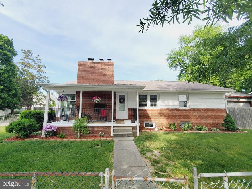 Come see this charming rancher with 3 bedrooms and 2 bathrooms in Dundalk Highlands! You will enjoy the hardwood floors, brick fireplace, and natural light throughout this wonderfully updated and maintained home. You will be sure to enjoy meals in this nicely updated kitchen with stainless steel appliances, updated countertops, and tile backsplash.  The finished lower level has a large laundry/ storage room with a full bathroom and 2 large rooms. Off of the kitchen is a back covered patio for outdoor living and/or extra parking. Property also includes a large steel frame garage for storage.  A convenient location just blocks from the park and a short drive to downtown Baltimore. Schedule your showing today!