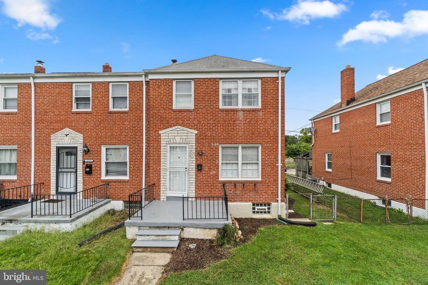 Welcome to 2227 Firethorn Rd, an end-of-group rowhome located in the sought-after Hawthorne community. Lovingly owned by the same family since 1960, this 3-bedroom, 1-bathroom home offers ample potential for buyers looking to add their personal touch. The main level features a spacious and bright living room, a dedicated dining area, and a kitchen with access to the backyard, facilitating convenient outdoor entertaining. Upstairs, you'll find three bedrooms and a full bathroom. The fenced backyard provides space for relaxing or gardening, with the added bonus of a parking pad for off-street parking. The home backs to Hawthorne Elementary School, providing easy access to the school grounds. Recent updates include a new HVAC system (2023), brand new carpet throughout the main level and bedrooms, foundation waterproofing, an exterior French drain installed in 2024, and a new gas cooktop (2025).  Conveniently situated near local shopping & restaurants, public waterfront parks, Hawthorne Elementary School (backyard adjacent to atheletic fields), Martin State Airport, and major commuter routes - this home is an excellent opportunity for those looking to invest in a property and make it their own!