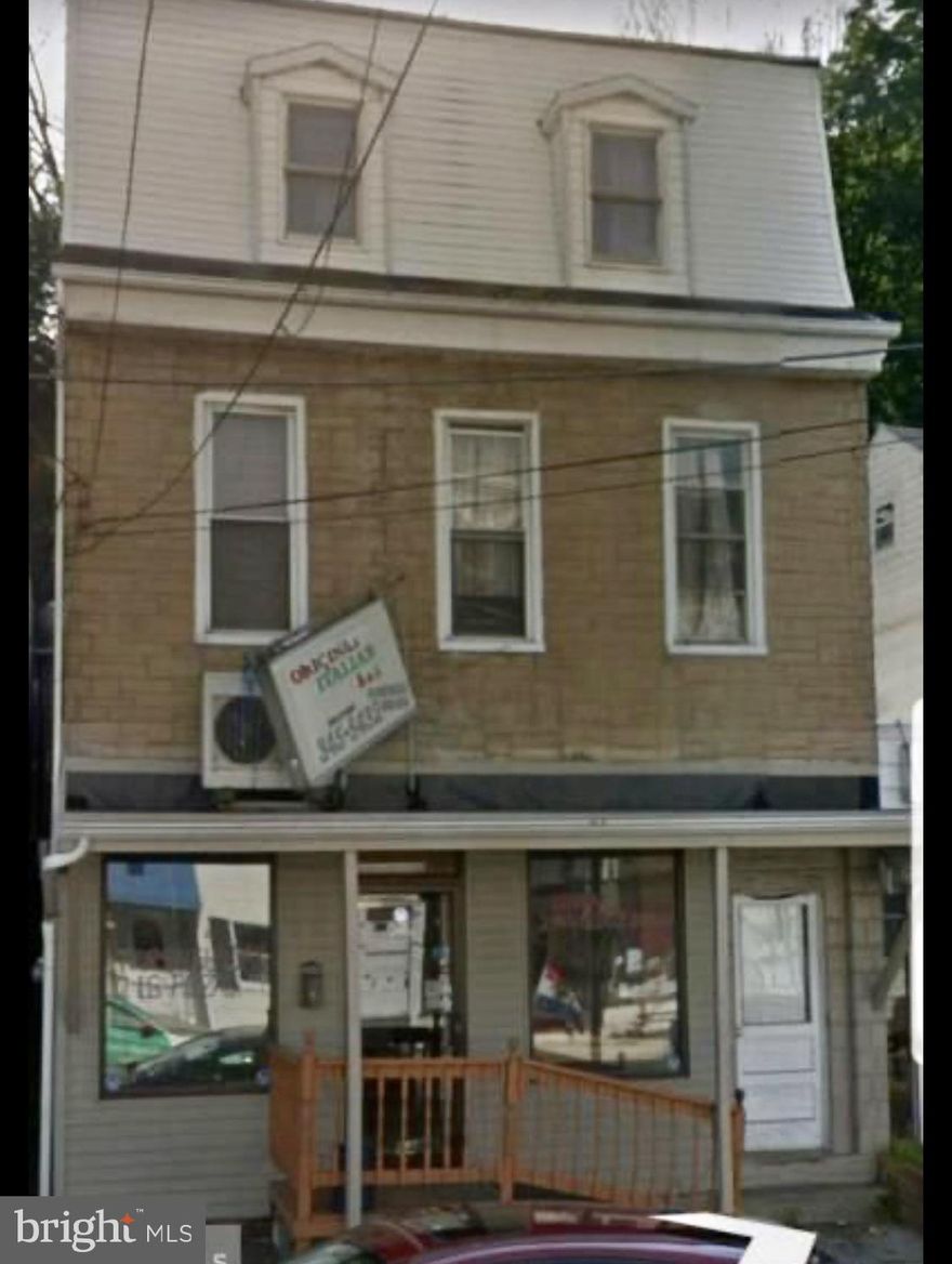 Former pizza shop located in the heart of Pine Grove. Bring your tools and give it the finishing touches. You could have business on first floor and live upstairs or make into apartments and rent it! On street parking in front (metered) or off street parking in the back.