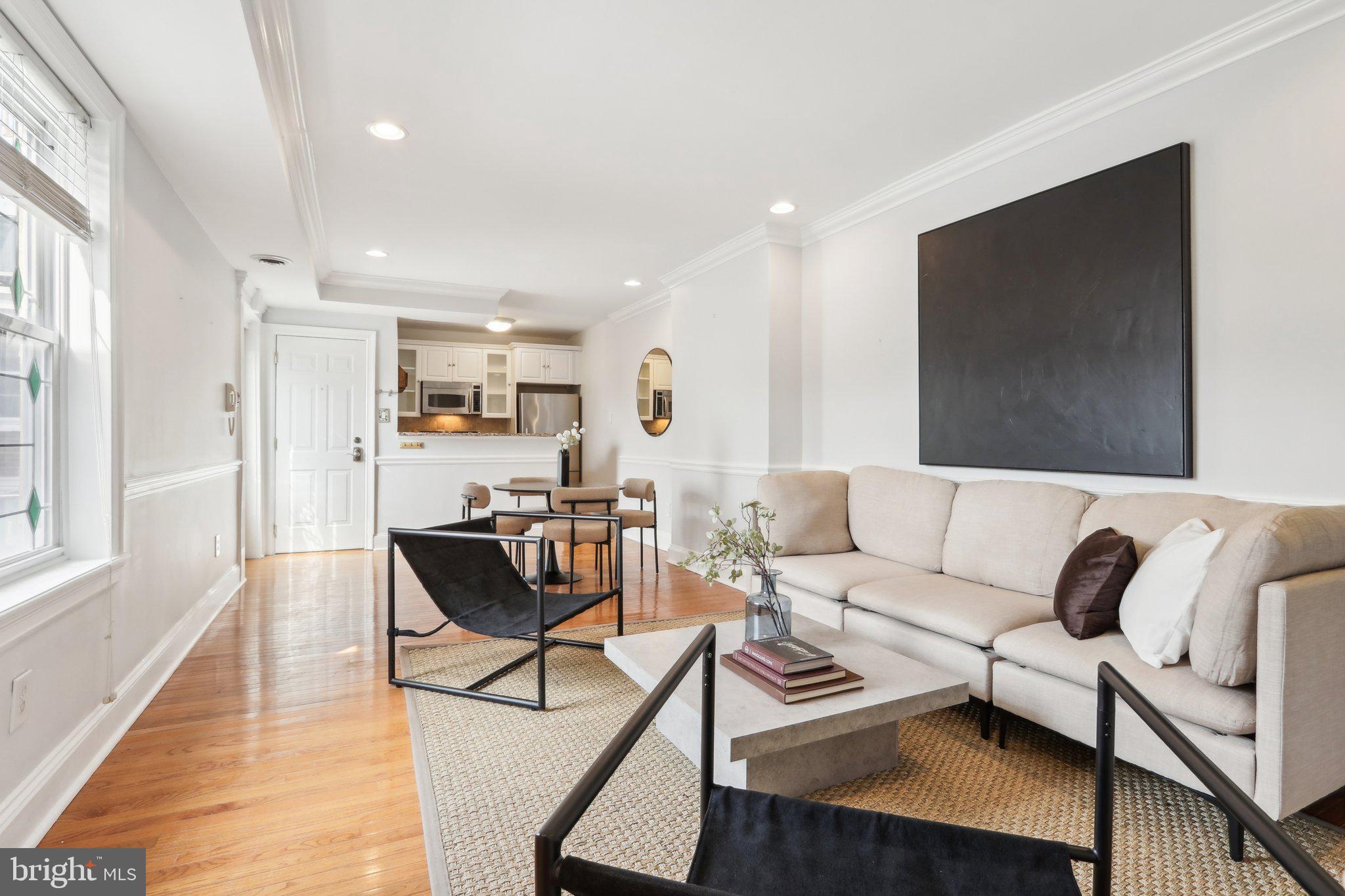 Welcome to Unit #7 at 1730 Pine Street — a sunlit, one-bedroom retreat nestled in Rittenhouse Square. This well maintained and freshly painted home offers an unbeatable location and a layout that maximizes every inch. Wake up to stunning city views from your spacious primary bedroom, complete with a generous closet and plenty of natural light. The open-concept kitchen features a breakfast bar island, perfect for casual dining or entertaining. You’ll love all the storage this lovely unit offers with an oversized walk-in closet, in-unit laundry, along with a large additional closet in the living area — a rare find in city living.
Tucked on a quiet, tree-lined block yet just steps from the best dining, shopping, and green spaces Philadelphia has to offer, this condo is the ideal blend of comfort, convenience, and charm.
Offered at $315,000 and move-in ready — don’t miss your chance to own this bright and stylish gem!