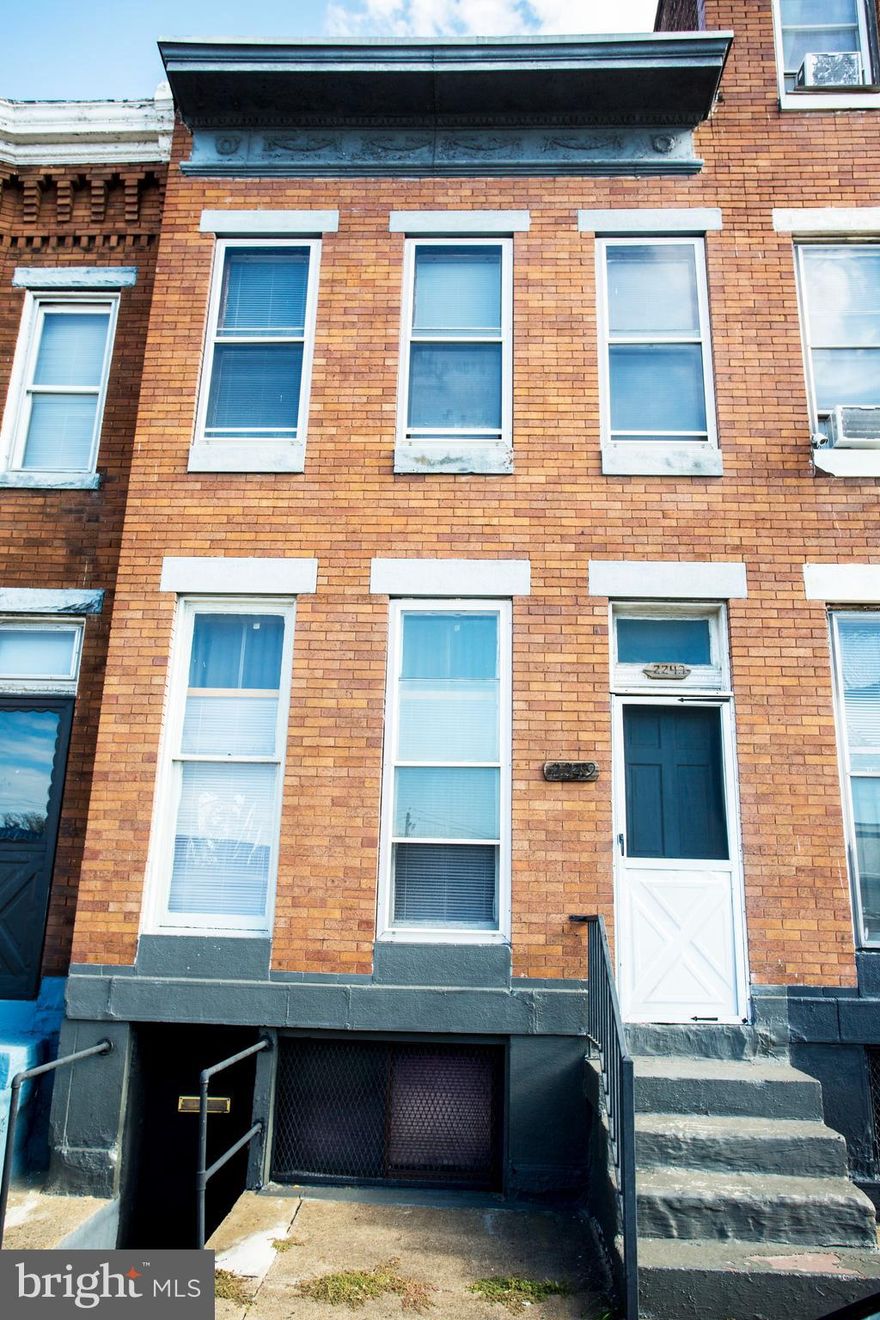 duplex townhouse with two apartments in revitalized Pen-North Community,
Close to , Druid Hill lPark,, public transportation, shopping areas, 
Next to 2251 Reisterstown, which also has two apartments.  Great opportunity 
to purchase along with 2251
to Shopping Center., within walking distance to University and Community College.
Needs some update.