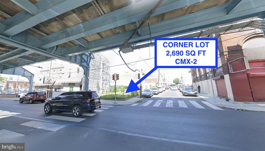 CORNER LOT AND CMX-2!  ATTENTION Investors and Builders!! Great opportunity in one of the fastest-growing zip codes in Philadelphia! LOCATION LOCATION LOCATION...get in now while you still can. This area has tons of development! The PERFECT sized property is 2,690 SQUARE FEET!! This is a can't miss opportunity. Bring your offers fast, this one won't last long!
