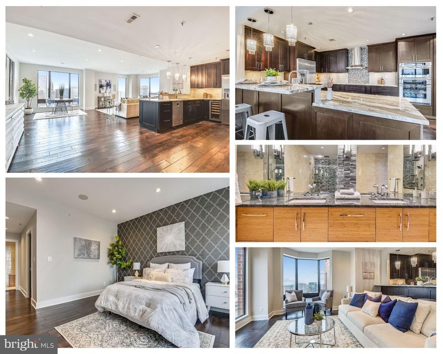 Breathtaking views of the Inner Harbor! This beautiful 2 bedroom, 2 bath condo offers over 1500 square feet of luxury living in downtown's premier high-rise. Elegant appointments include inlaid hardwood floors and master suite w/walk-in closet. Building amenities include garage parking, storage room, community room, gym & pool. The 24-hour front Desk concierge offers added security. Located within walking distance to MARC/Light Rail, stadiums, restaurants, inner harbor & more. $500 off closing costs with preferred lender and free appraisal with preferred lender.