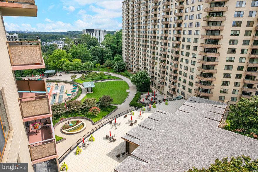 Welcome to the Promenade unit. 1002N.  Fully renovated with new flooring, paint,  granite countertops and a beautiful West facing balcony with views of treetops and the pool.  Ideal location very close to the elevators and includes a garage parking spot.  All utilities are included in the COOP fee and the Promenade is known for it's luxury amenities and convenient location just minutes from downtown Bethesda, the NIH and I-495.  This unit is a cozy 630 square feet but lives larger with a large mirror in the LR and an expansive balcony.  Welcome Home!