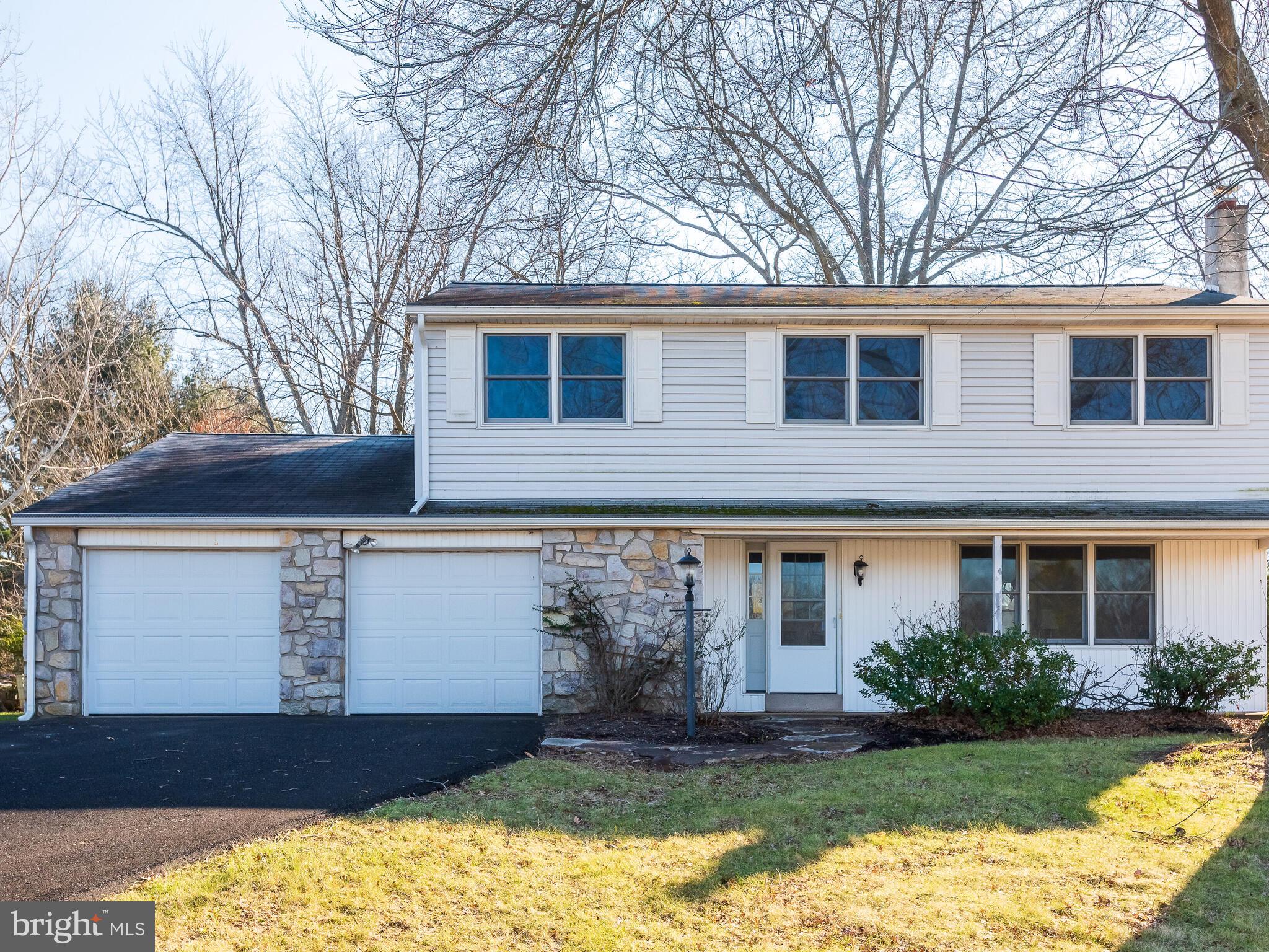 Welcome to 741 Troxel Rd, a spacious 4 bedroom, 2.1 bath Colonial conveniently located in Towamencin Township and North Penn School District. Enter this home to find hardwood floors that span much of the entire house! This floor plan offers a traditional formal living room and dining room. The kitchen and family room areas have been expanded and now offer an open floor plan featuring a long center island and ample counter space in the kitchen, and plenty of space to entertain in the family room. Off the family room, you'll find a spacious laundry room with utility tub, large closet space and access to the sun room and the yard. Upstairs you'll find 3 spacious bedrooms that share a hall bath and a primary bedroom with updated en suite. There is also extra storage in the two attics, the second found above the garage and a leafguard system has been added to the gutters.  This home also features a basement providing space for additional storage. This beautiful neighborhood is a quick walk to the Towamencin Township Swim Club, and super convenient to area shopping, dining, turnpike and highways, downtown Lansdale with all its restaurants, taverns and shops, Merck, and much more.