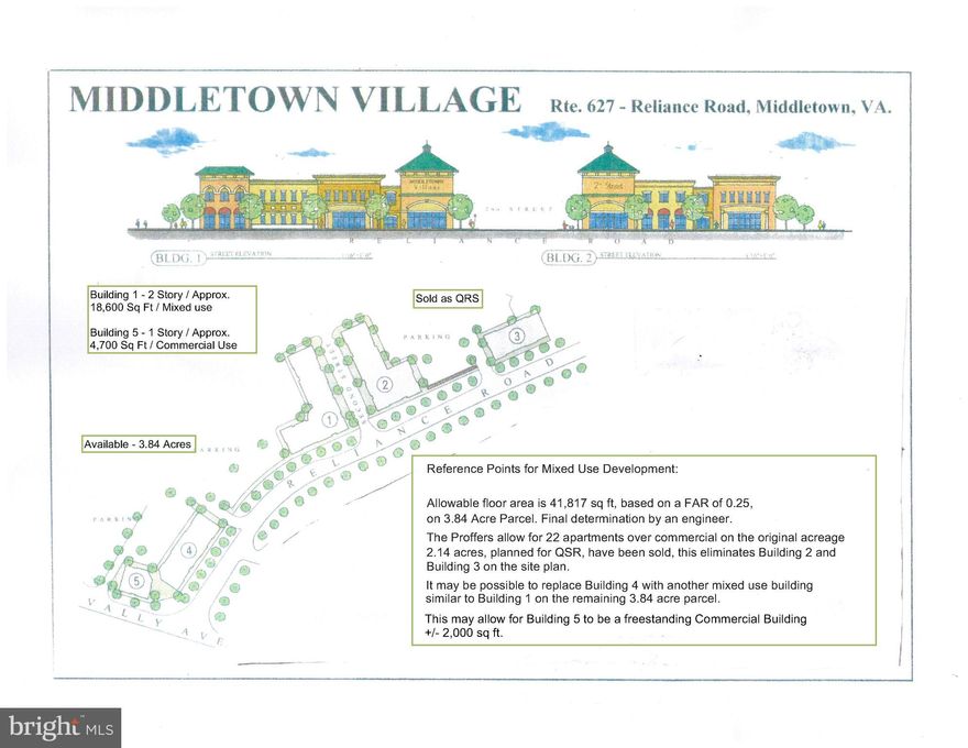 Options galore! Purchase or ground lease with potential seller financing for a qualified purchaser. I-81 Exit #302 is the Gateway entrance into the Historic Town of Middletown, Virginia. This is the last remaining lot at the corner of Reliance Road and Valley Ave (Rt #11). We have 3.84 acres zoned B2 highway commercial. You are surrounded by The Village at Middletown by Ryan Homes. Richmond American Homes are building 90 additional single family homes on the south end of town. Middletown is home to Historic Wayside Inn, circa 1797, Laurel Ridge Community College with 3,500 students and staff. Immediate neighbors include; Comfort Inn, McDonalds, Dollar General, 7-11, Liberty C-store with fuel depot, Sheetz C-store with fuel depot has recently opened on the east side of the interstate. Locate your successful business venture where the growth is happening.