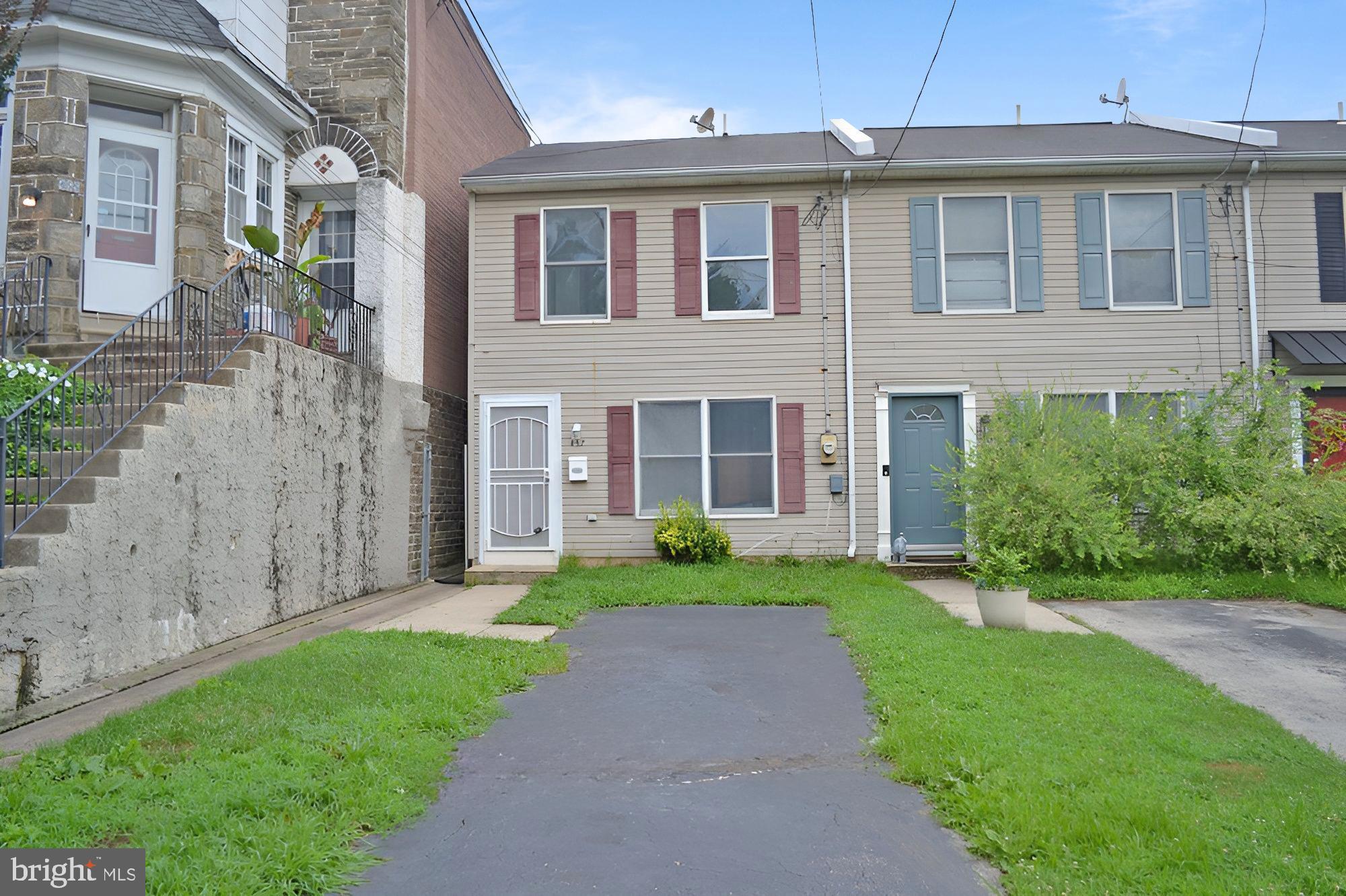 Mt Airy end- of-row home with 3 bedrooms, 2 full baths, large rear yard, and 2 car off street parking. First floor of the home has living room, large storage closet, full bath, dining area and kitchen. The dining area has sliding doors to the rear fenced yard. The second floor of the home has 3 good-sized bedrooms , full bath and laundry area. This home is being sold as-is. Condenser for C/A needs to be installed. Buyer is responsible for the U&O ( cost, obtaining and clearing any violation is any). Proof of funds or pre-approval is needed with agreement of sale.