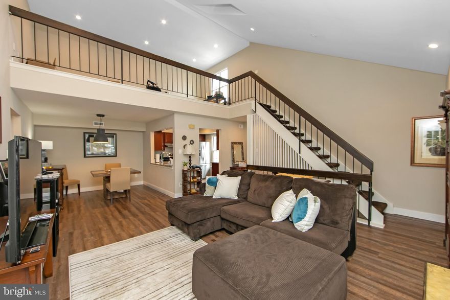 Rarely offered second floor end unit with 2 beds, 2 full baths and a loft located in the heart of the award winning Council Rock School District. The main living level features a spacious living room with cathedral ceiling and skylights, newly remodeled kitchen with granite counters, wood cabinets and newer stainless steel appliances.There is a dining area, laundry/utility room , 2 large bedrooms and two updated full baths. Plenty of closet space too! Up another flight of stairs is a huge loft that overlooks the living room perfect for an office, excercise room or guest quarters. The wrought iron and wood railing accentuate the open areas. A patio door from the living room opens to a peaceful deck with pretty views of the common space.Adjoining the deck is a large storage closet. Newer hot water heater, a/c and gas heater. This well maintained unit is move in ready.  In Addition  there is  recreation center with pool, tennis & basketball courts and community room.